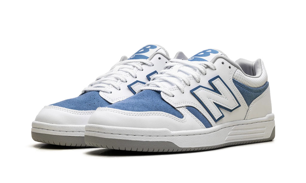 480 "White Royal Blue Suede" BB480LRB
