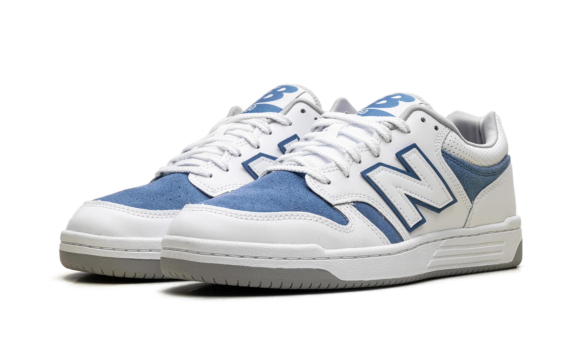 480 "White Royal Blue Suede" BB480LRB