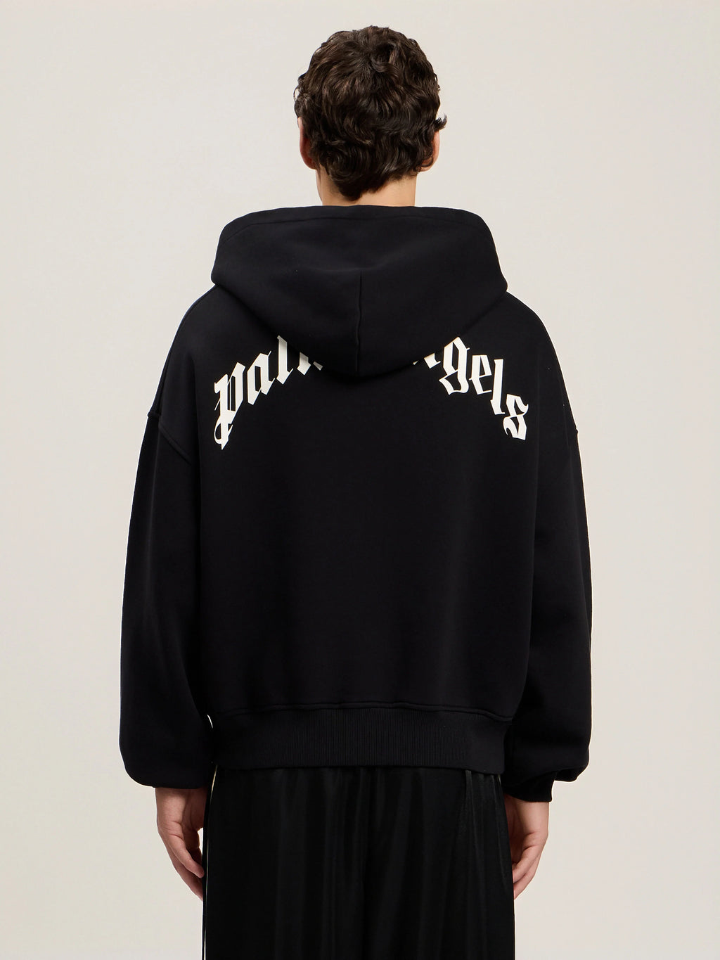 Back Curved Logo Zip Hoodie