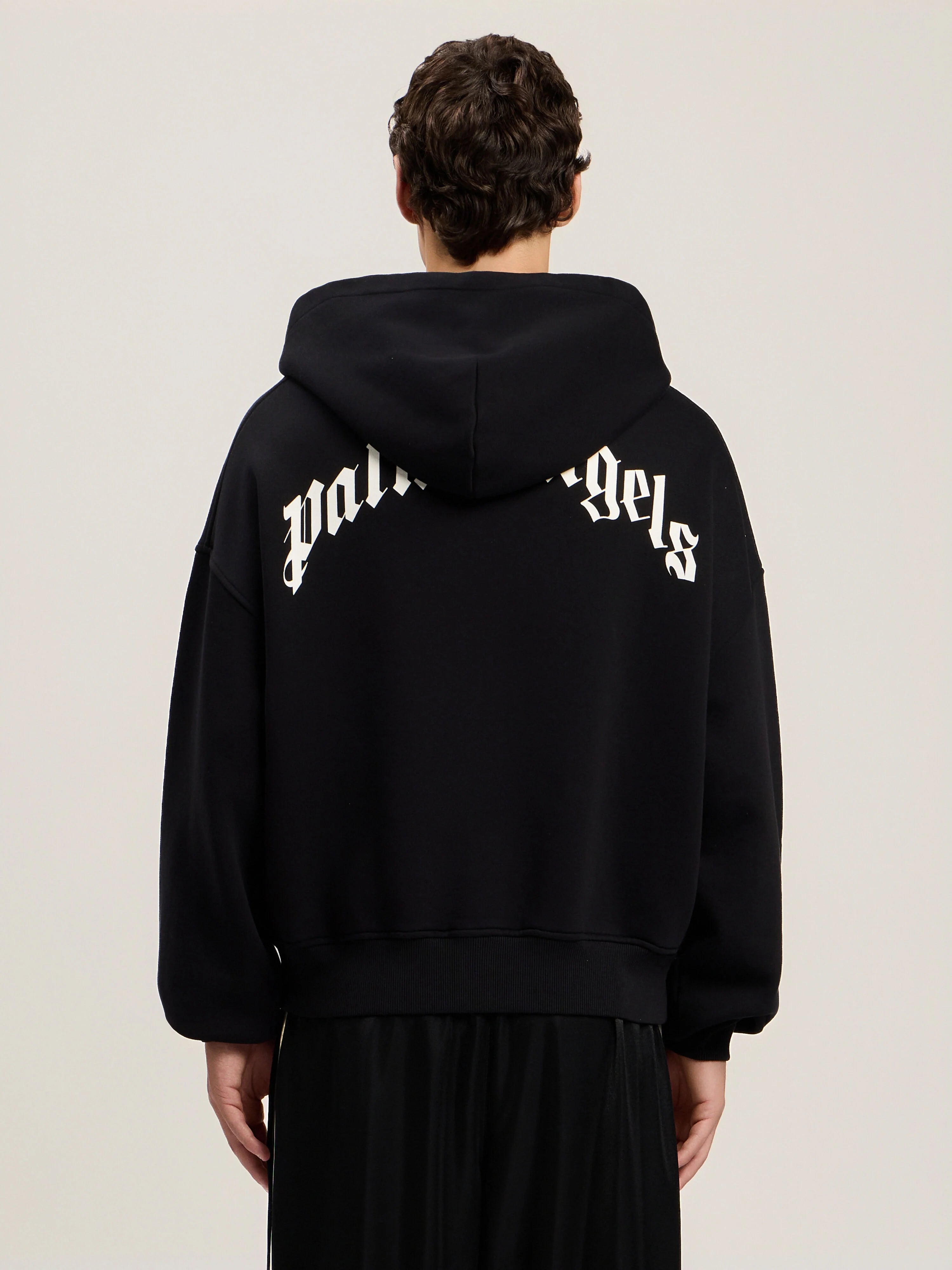Back Curved Logo Zip Hoodie
