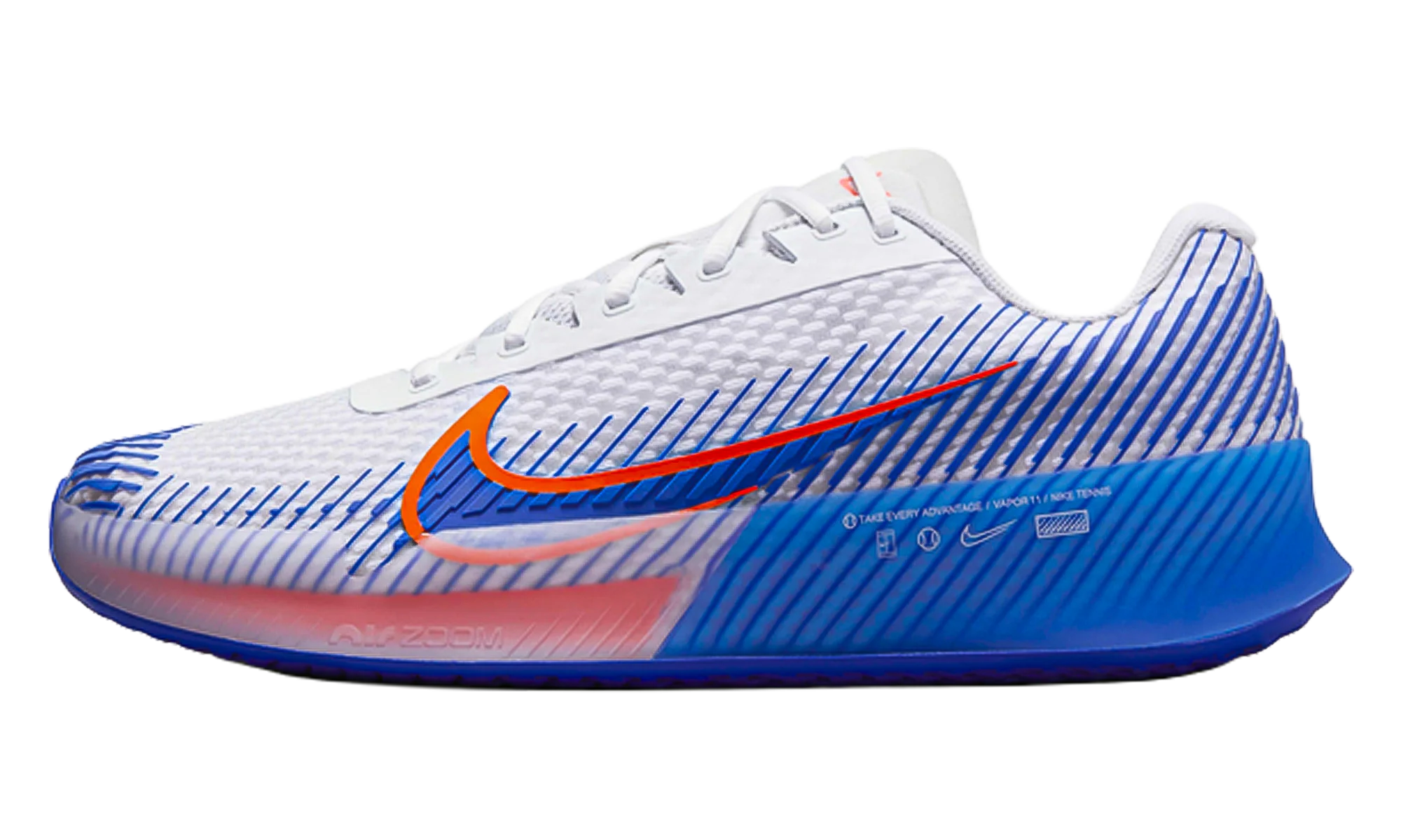 Court Air Zoom Vapor 11 HC "White Hyper Crimson Hyper Royal" DR6966 105