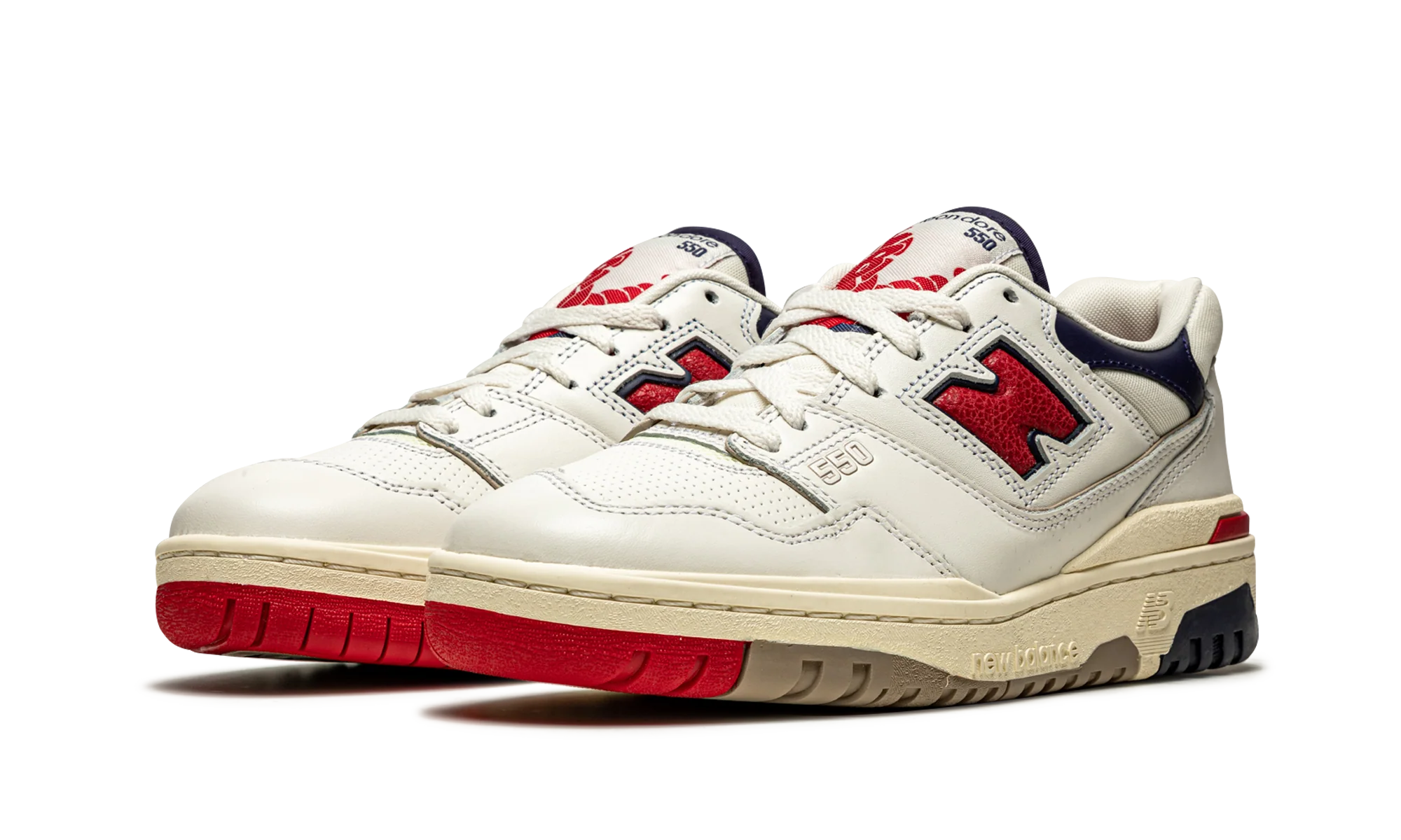 550 "Aime Leon Dore - White Navy Red" BB550A3