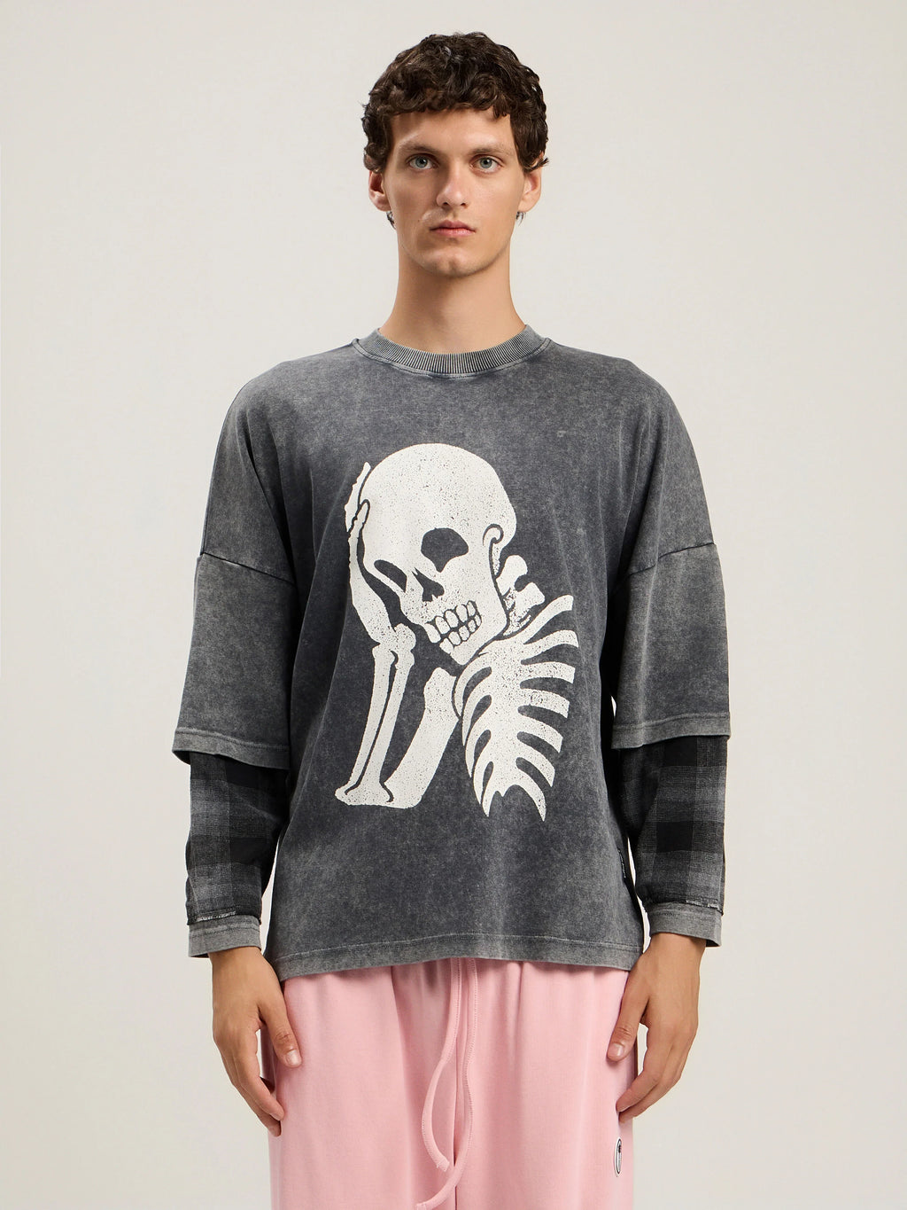 Skull Double Long-Sleeved Shirt
