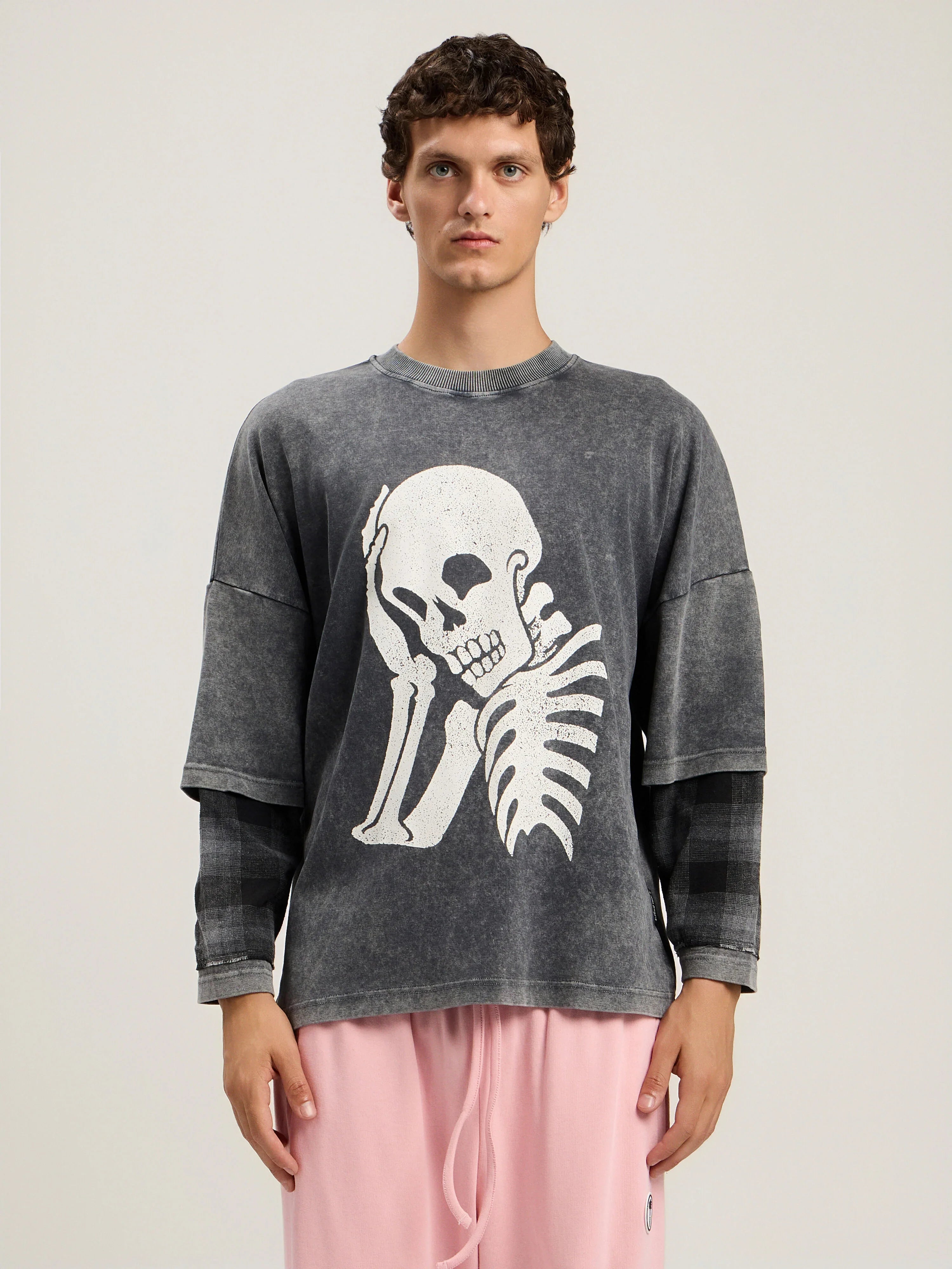 Skull Double Long-Sleeved Shirt
