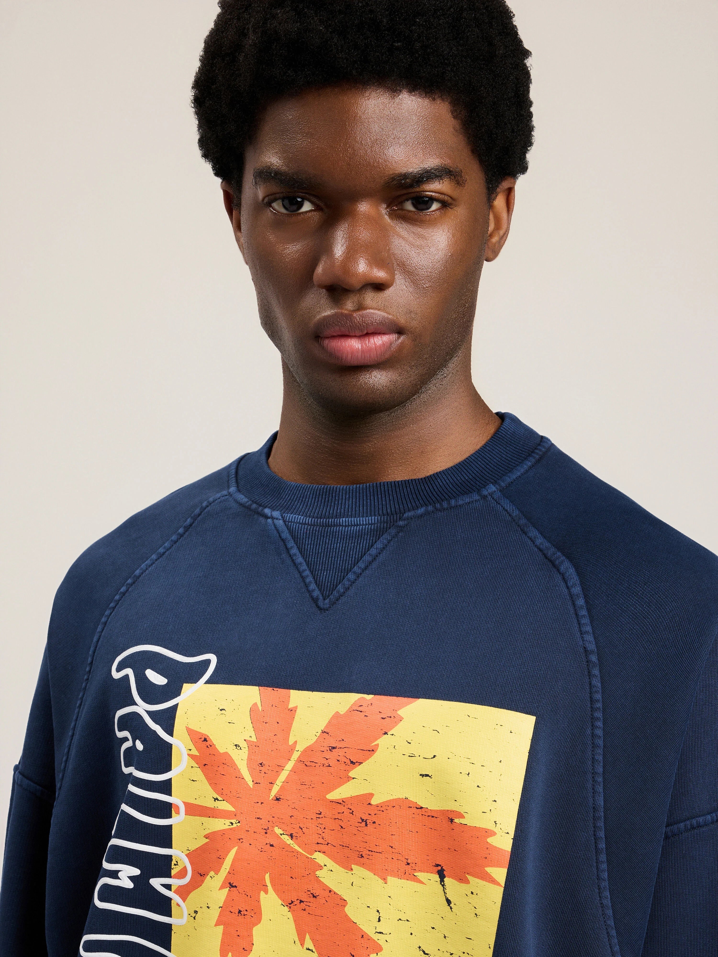 Palm Leaf Reglan Loose Sweatshirt