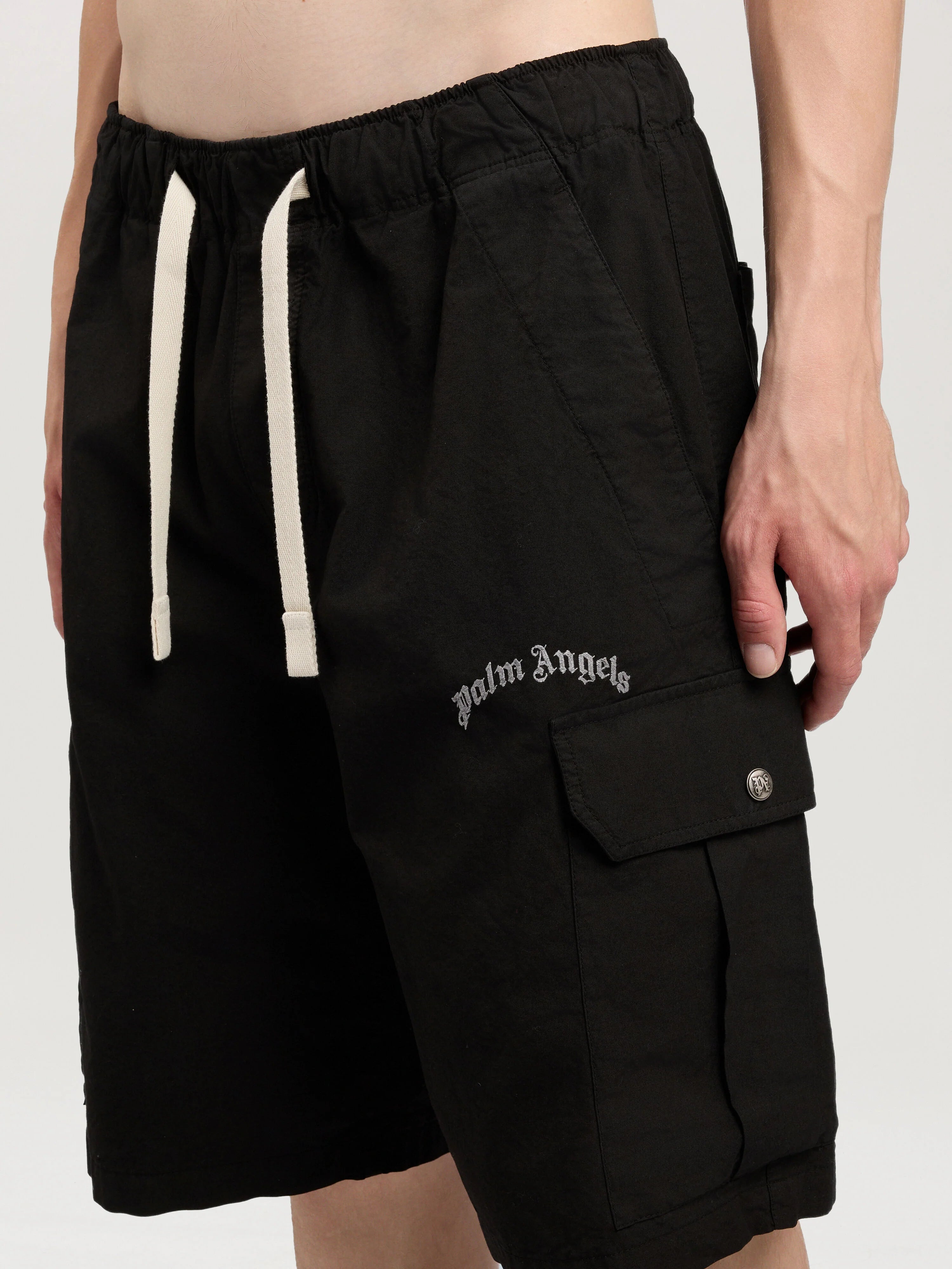 Curved Logo Loose Cargo Shorts