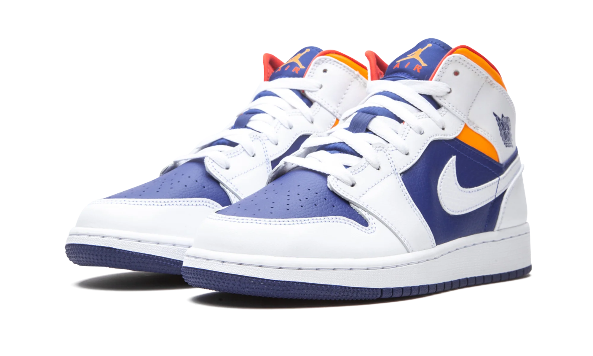 Air Jordan 1 Mid GS "White Deep Royal Blue" 554725 131