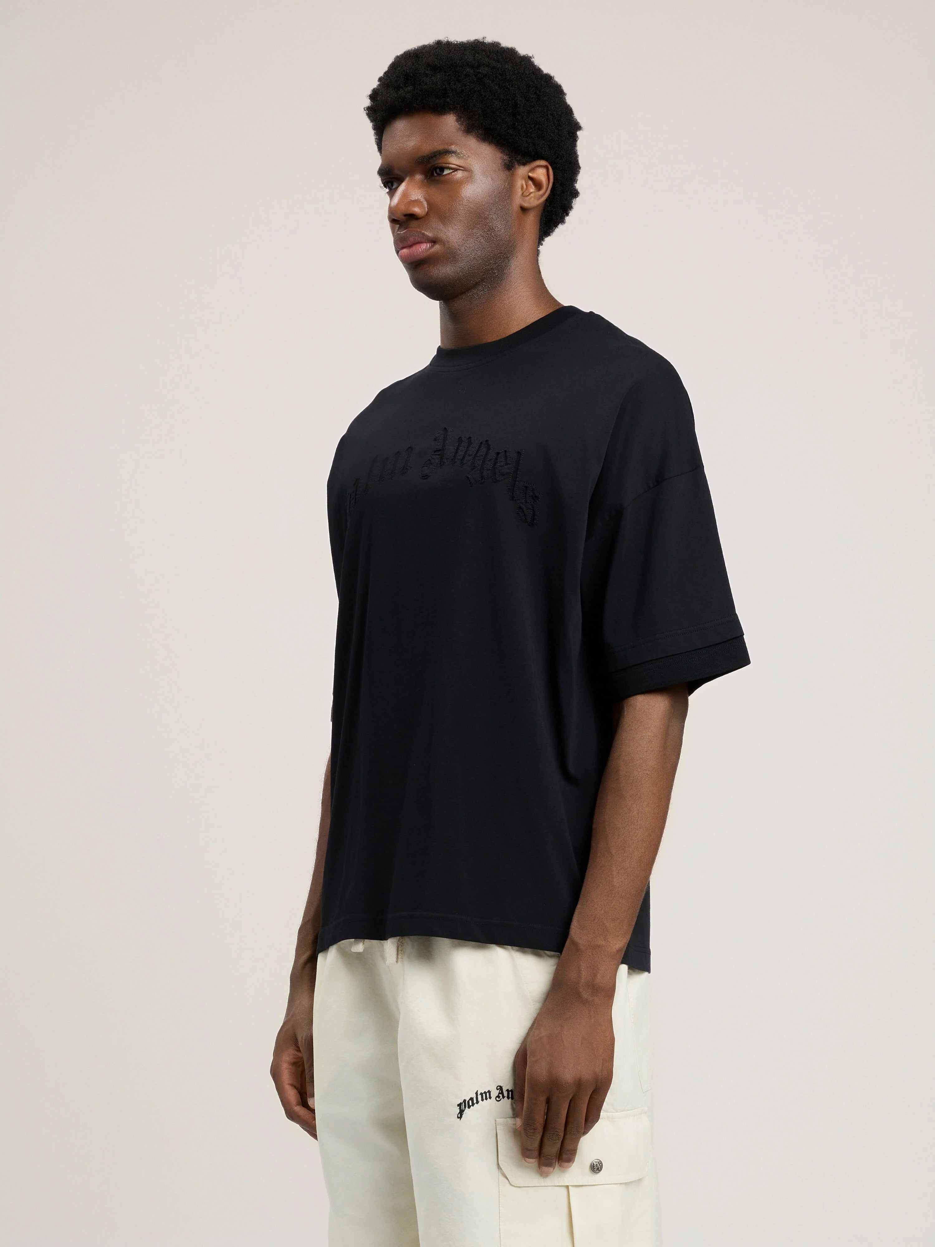Curved Logo Loose Double T-Shirt