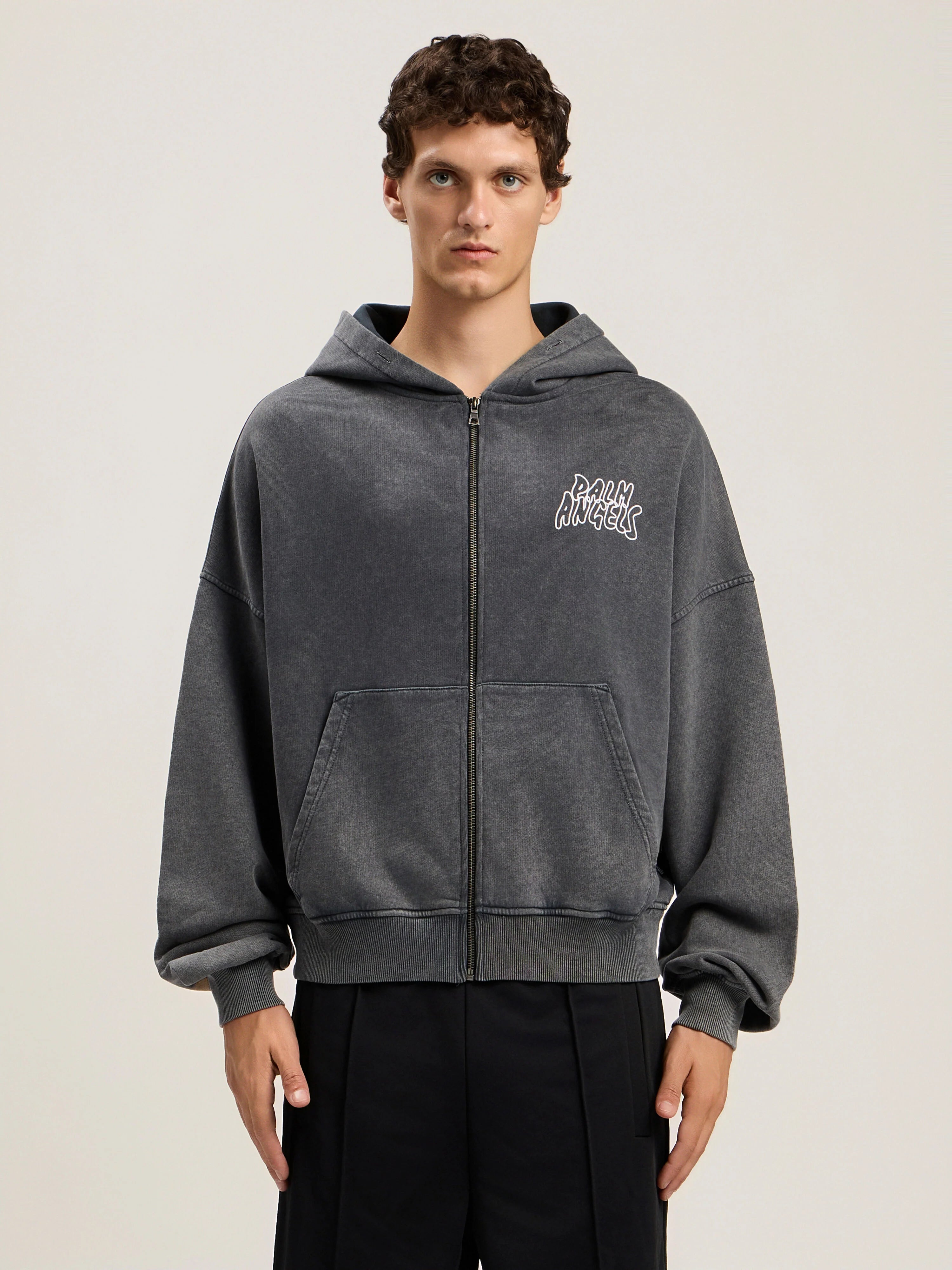Palm Leaf Loose Zip Hoodie