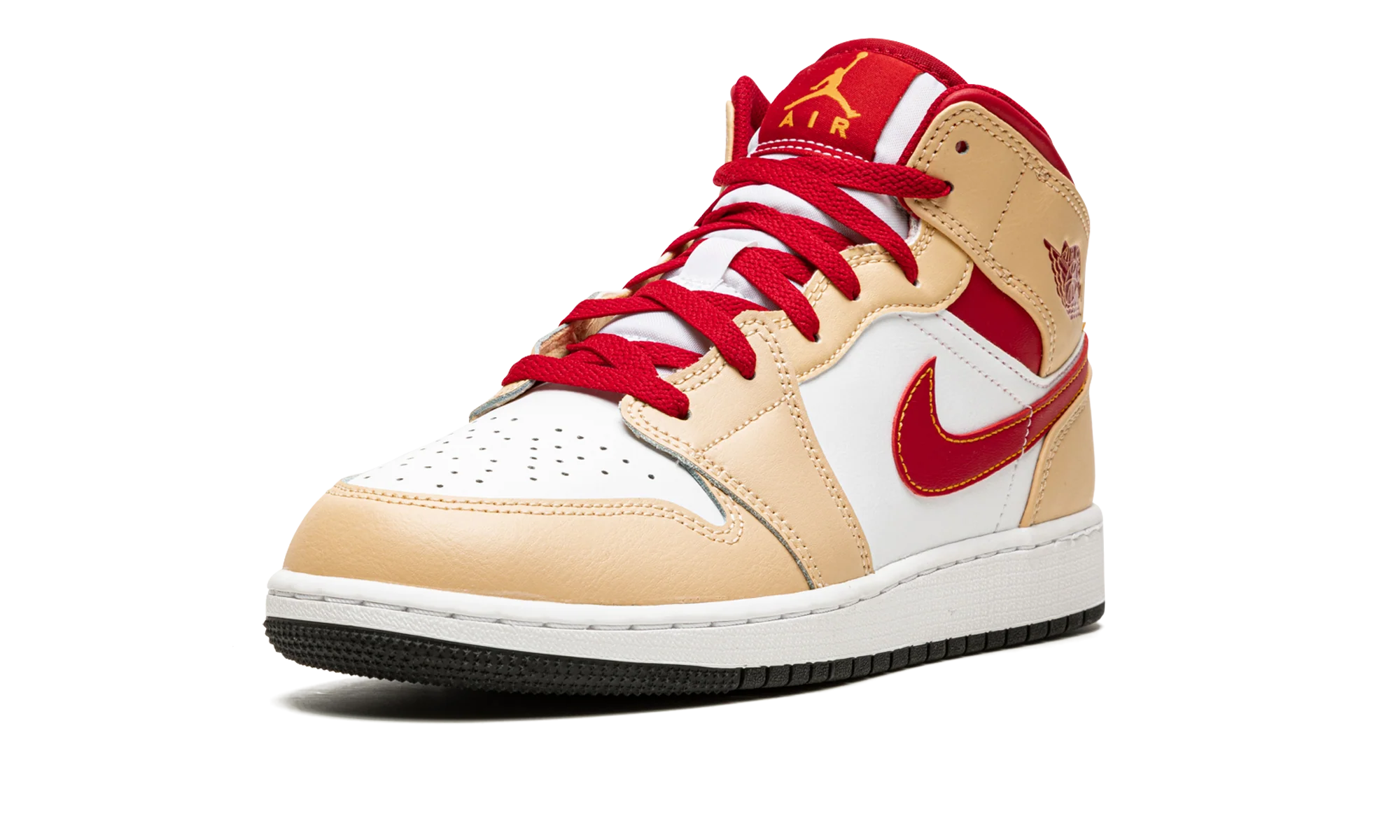 Air Jordan 1 Mid GS "Beige / Red" 554725 201