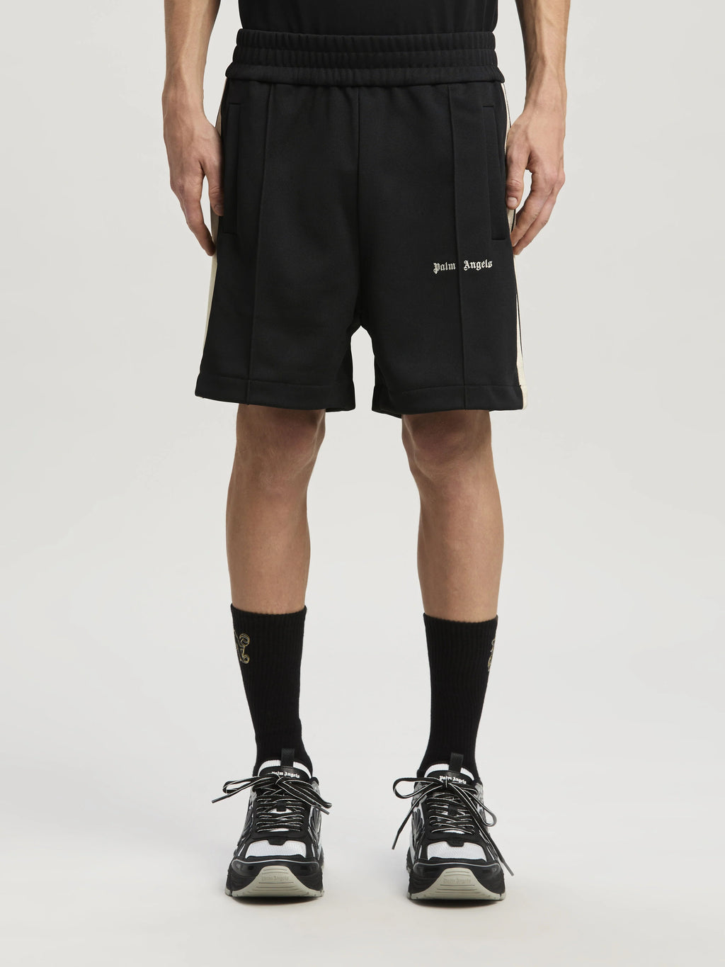 CLASSIC LOGO TRACK SHORTS BLACK OFF WHIT