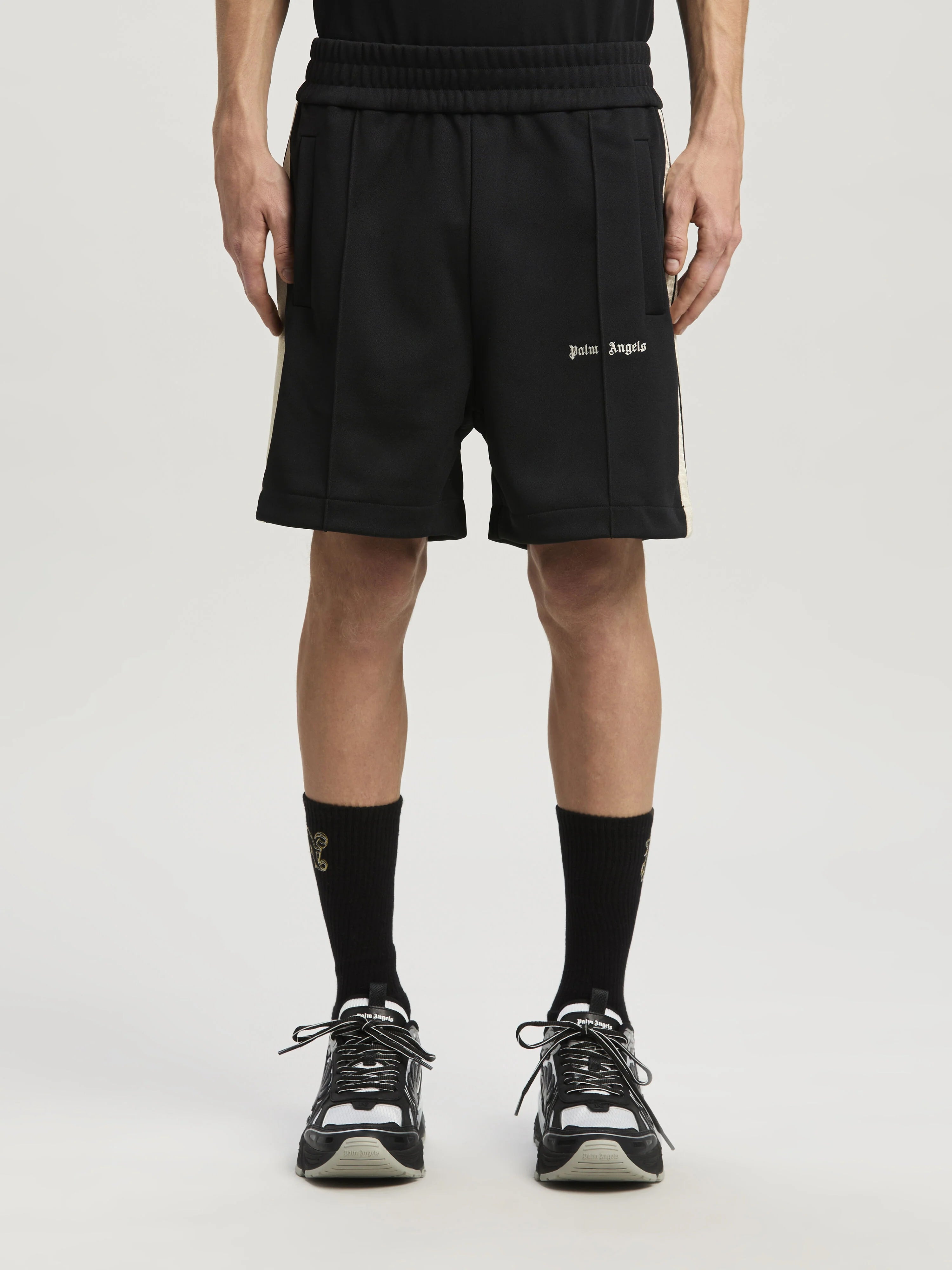 CLASSIC LOGO TRACK SHORTS BLACK OFF WHIT