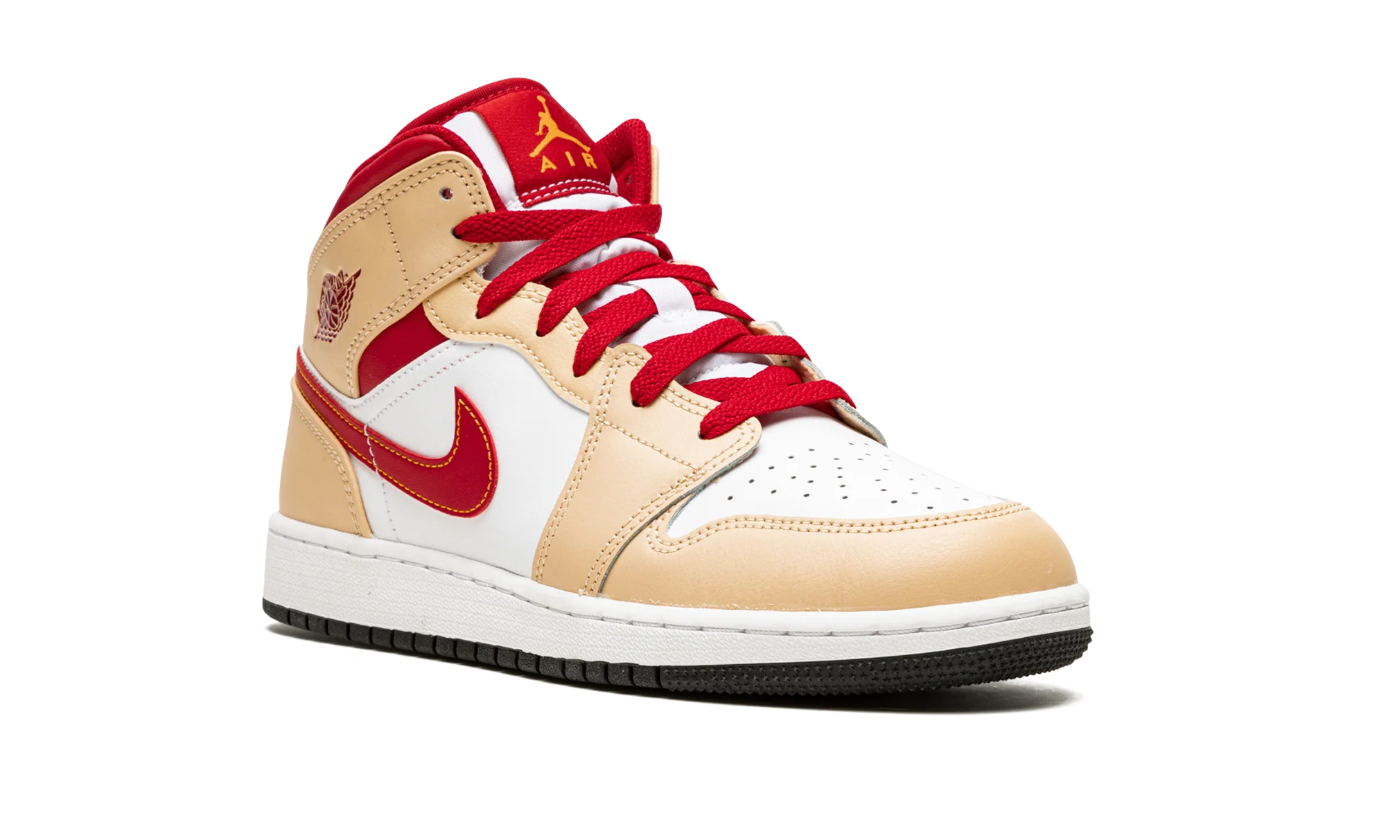 Air Jordan 1 Mid GS "Beige / Red" 554725 201