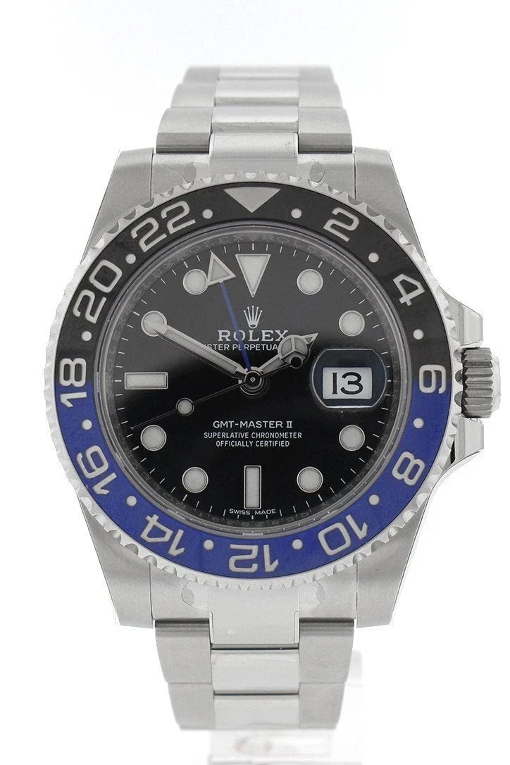 GMT-Master II Batman 40 Black Dial Steel Men's Watch 116710BLNR 116710.