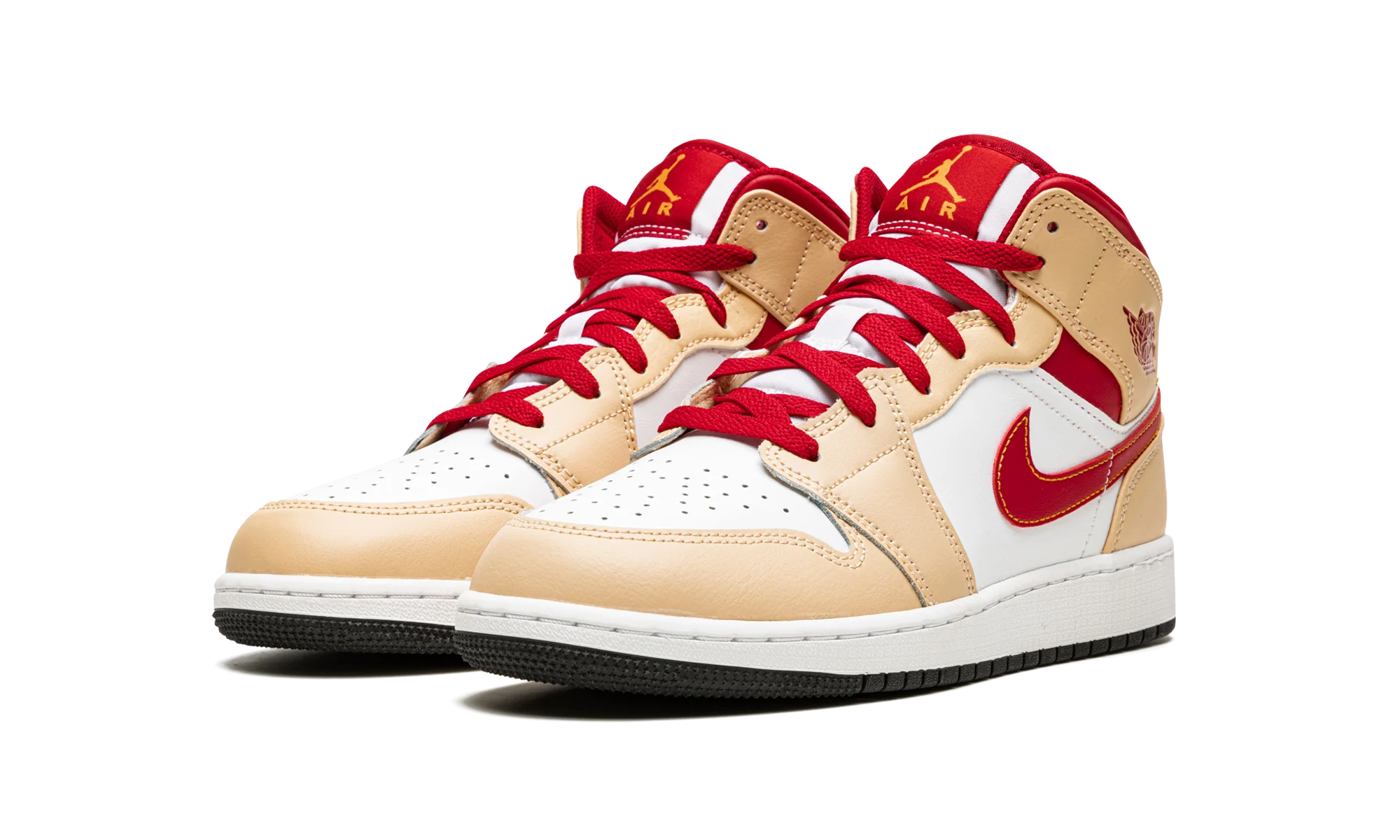 Air Jordan 1 Mid GS "Beige / Red" 554725 201
