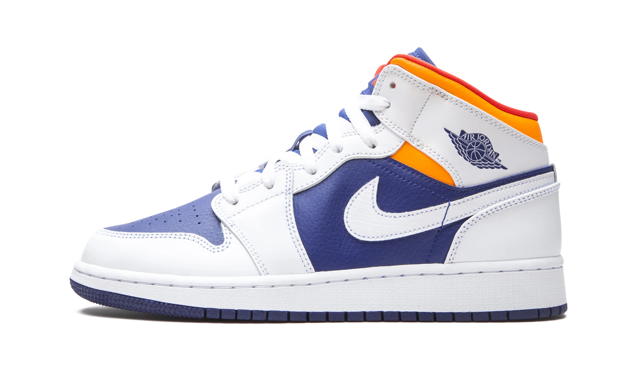 Air Jordan 1 Mid GS "White Deep Royal Blue" 554725 131
