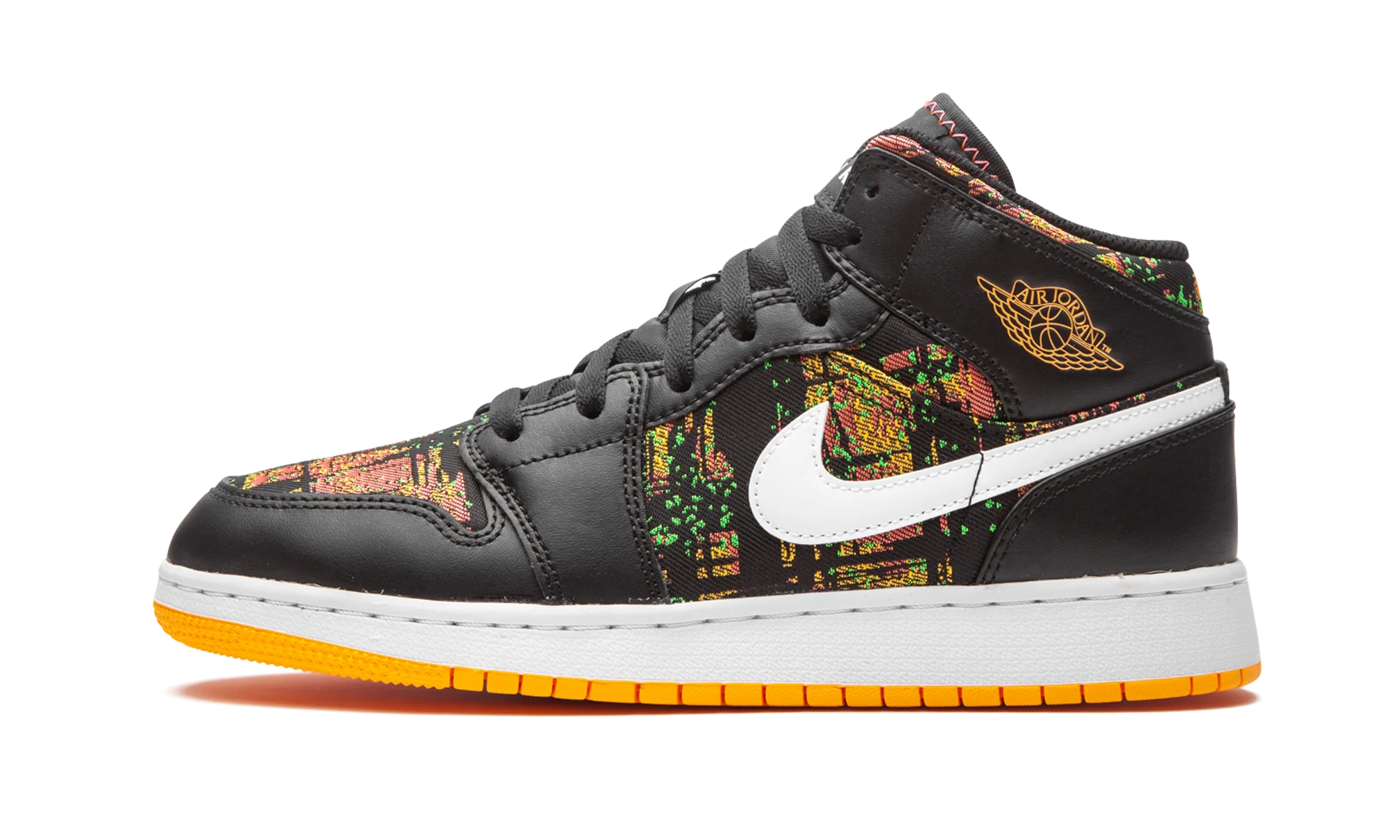 Air Jordan 1 Mid GS "Black / Laser Orange" 555112 003