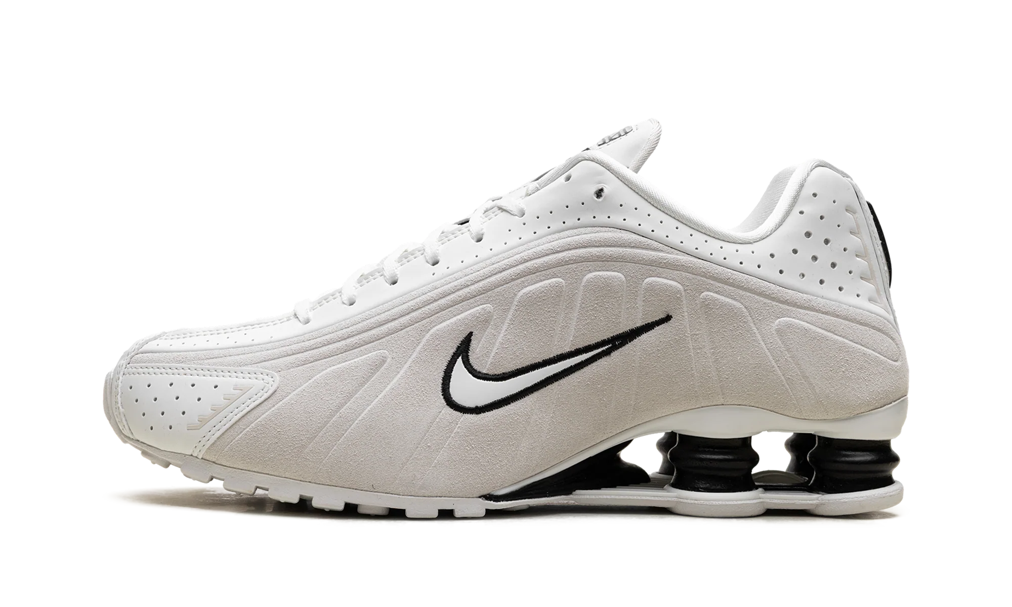 Shox R4 WMNS "White Black Suede" HQ7739 100