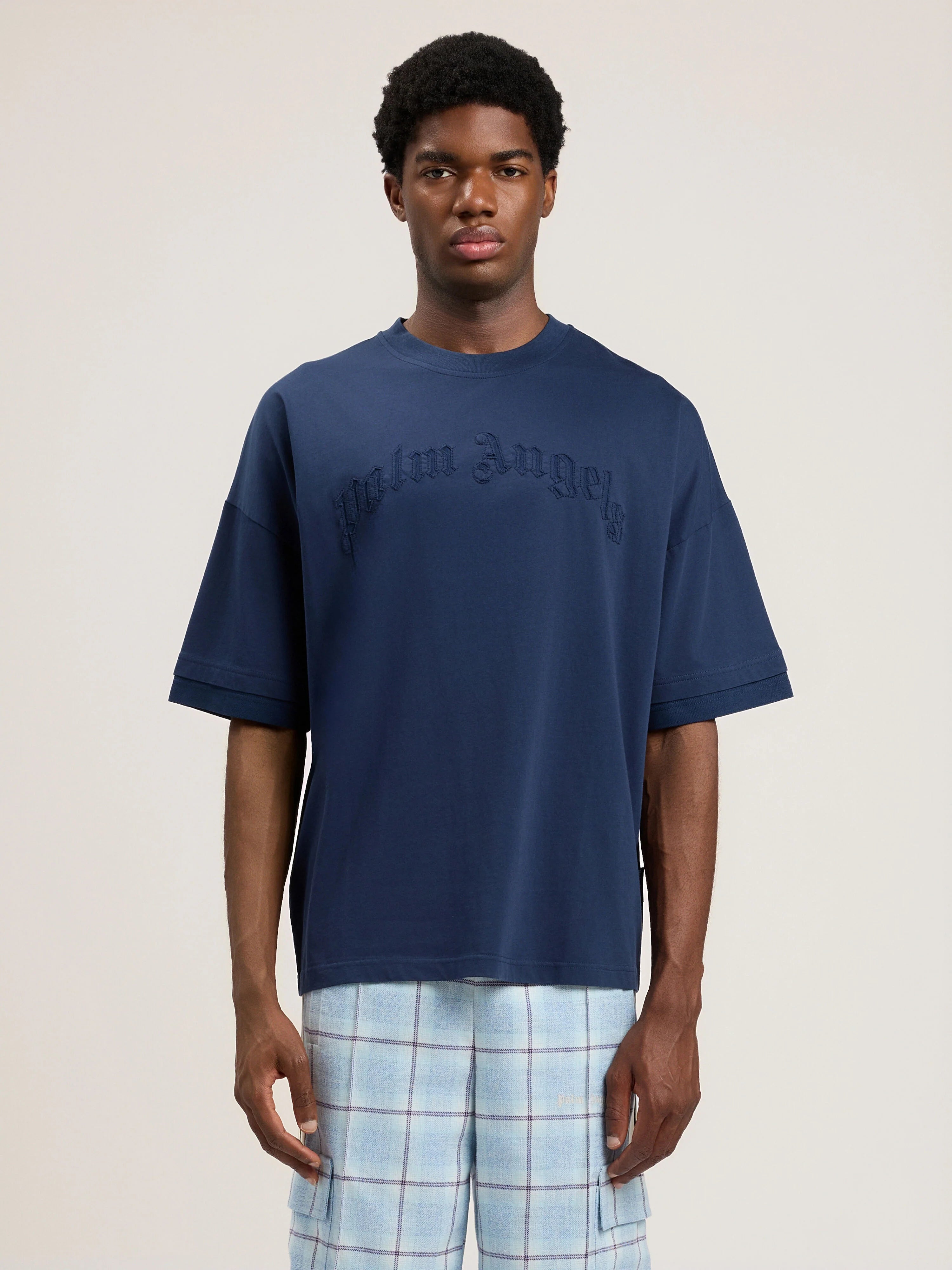 Curved Logo Loose Double T-Shirt