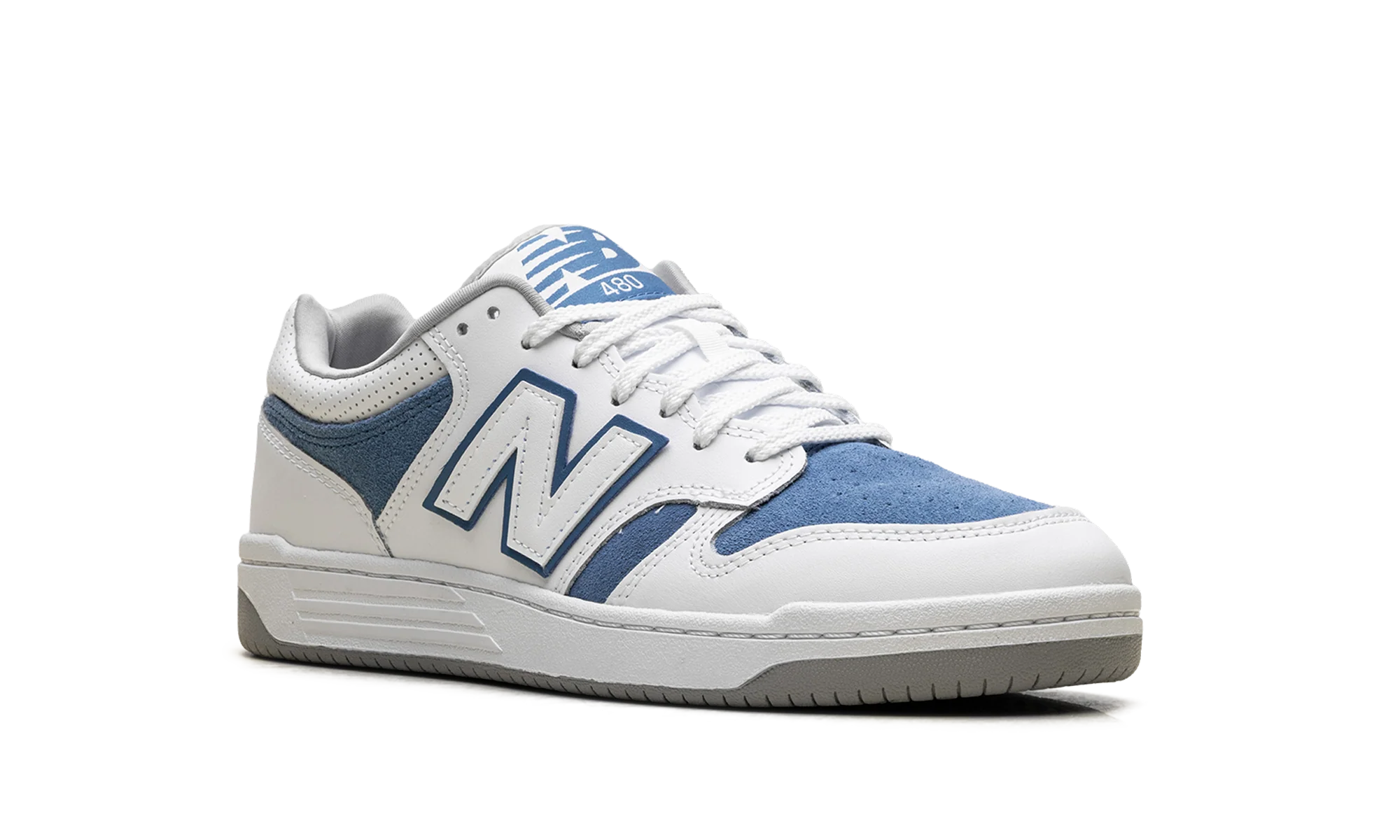 480 "White Royal Blue Suede" BB480LRB