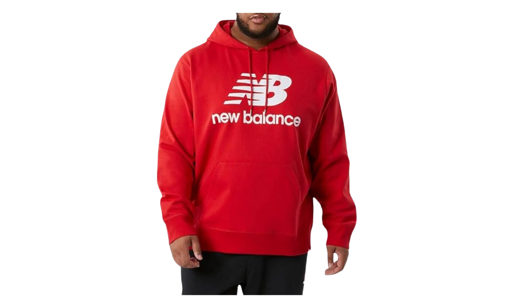 NB Essentials Stacked Logo Pullover Hoodie ""Team Red Inline"" MT03558 RED
