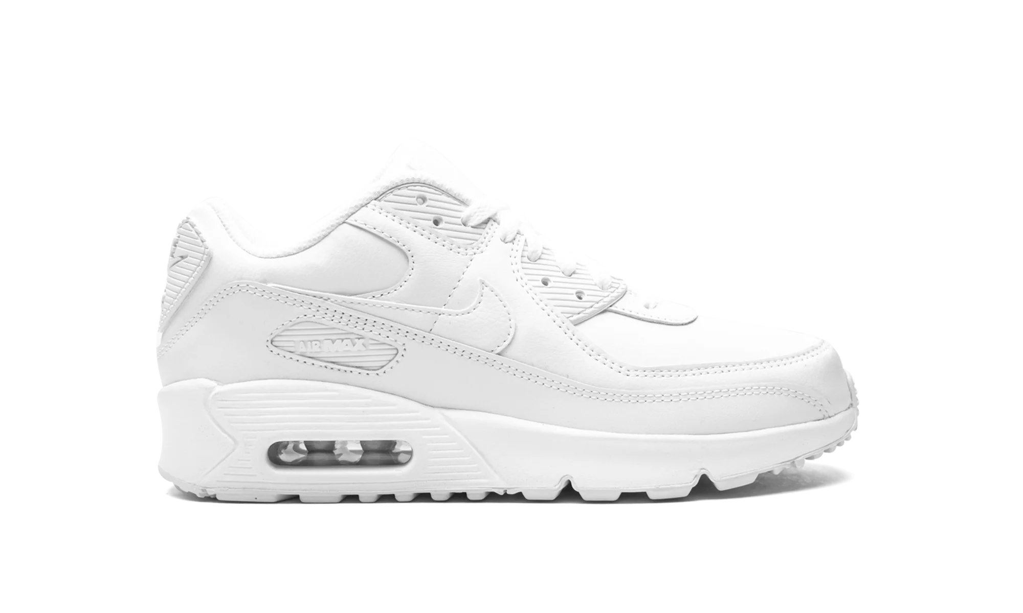Air Max 90 Leather GS Triple "Triple White" CD6864 100