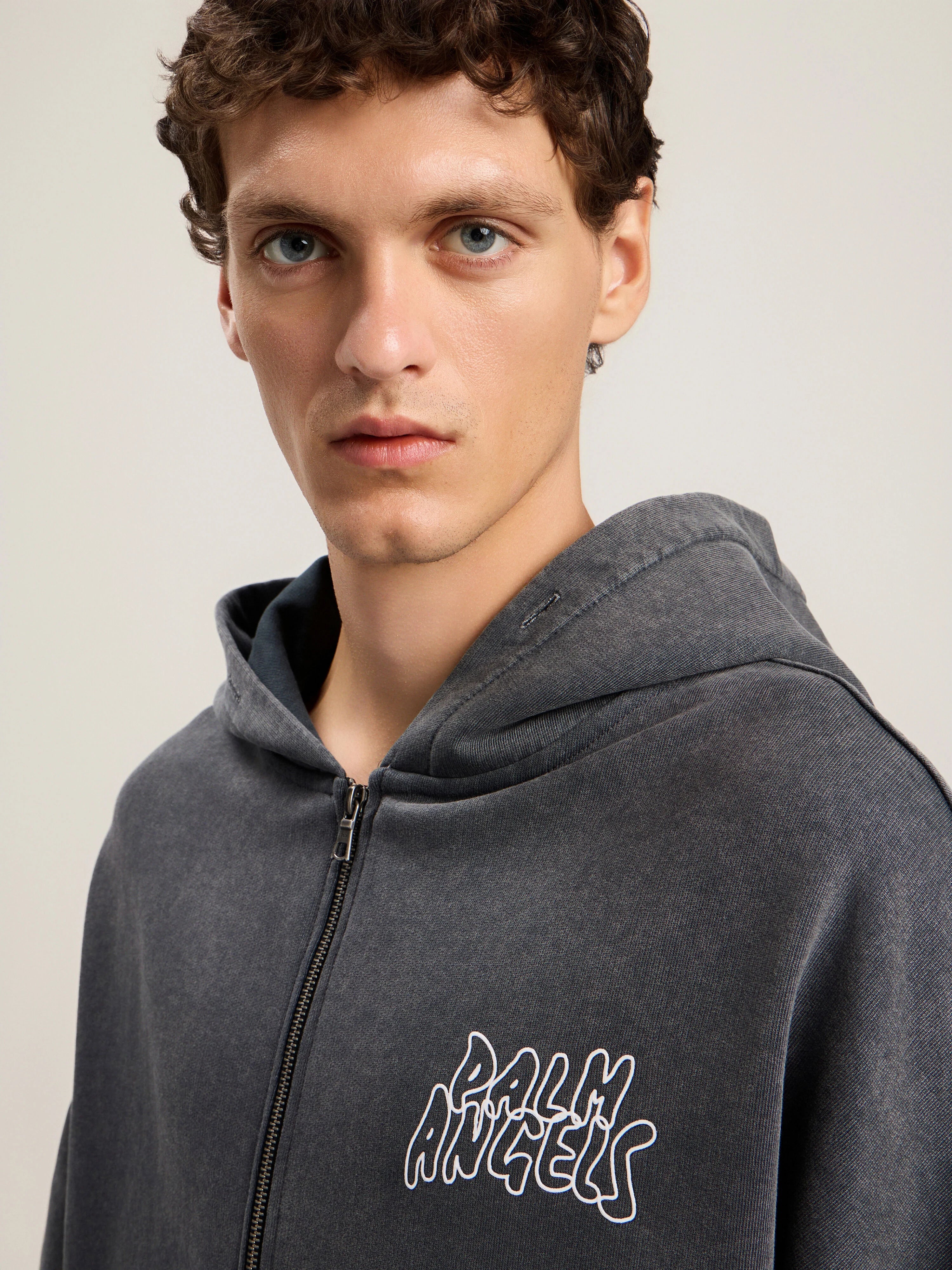 Palm Leaf Loose Zip Hoodie