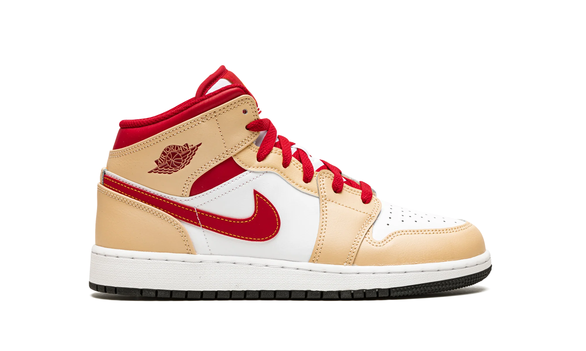 Air Jordan 1 Mid GS "Beige / Red" 554725 201
