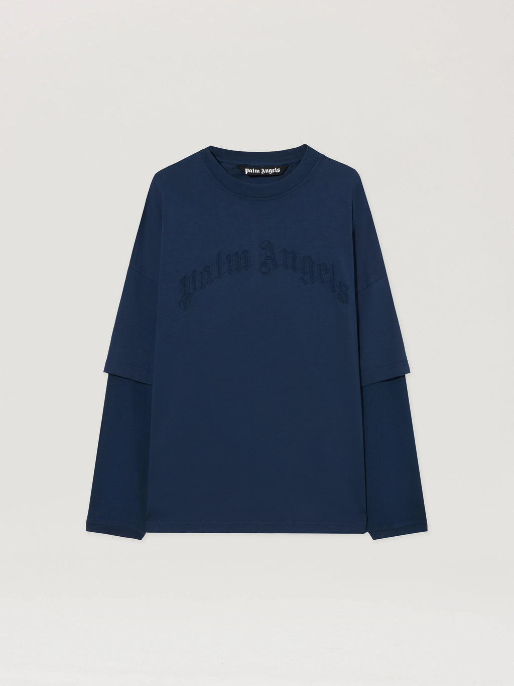 Curved Logo Double Long-Sleeved T-shirt