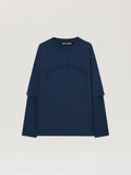 Curved Logo Double Long-Sleeved T-shirt