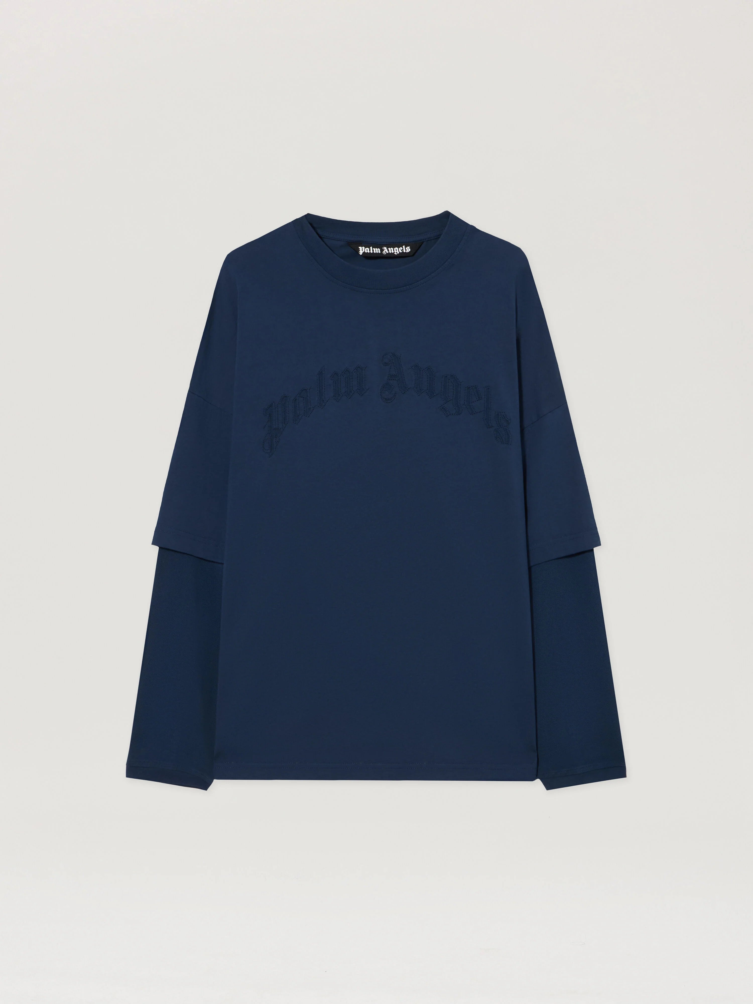 Curved Logo Double Long-Sleeved T-shirt