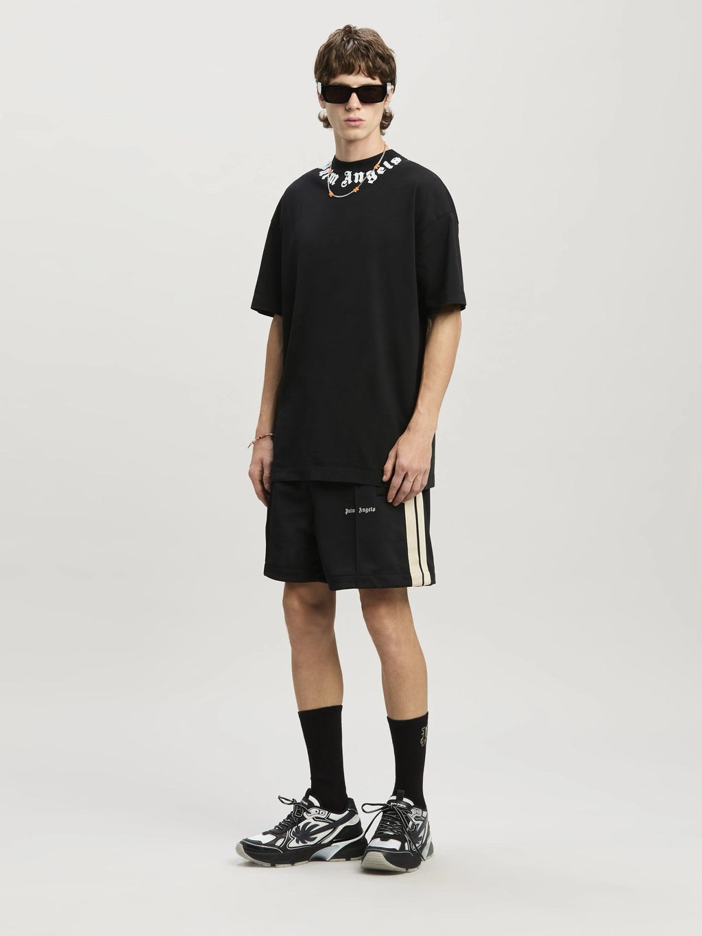 CLASSIC LOGO TRACK SHORTS BLACK OFF WHIT