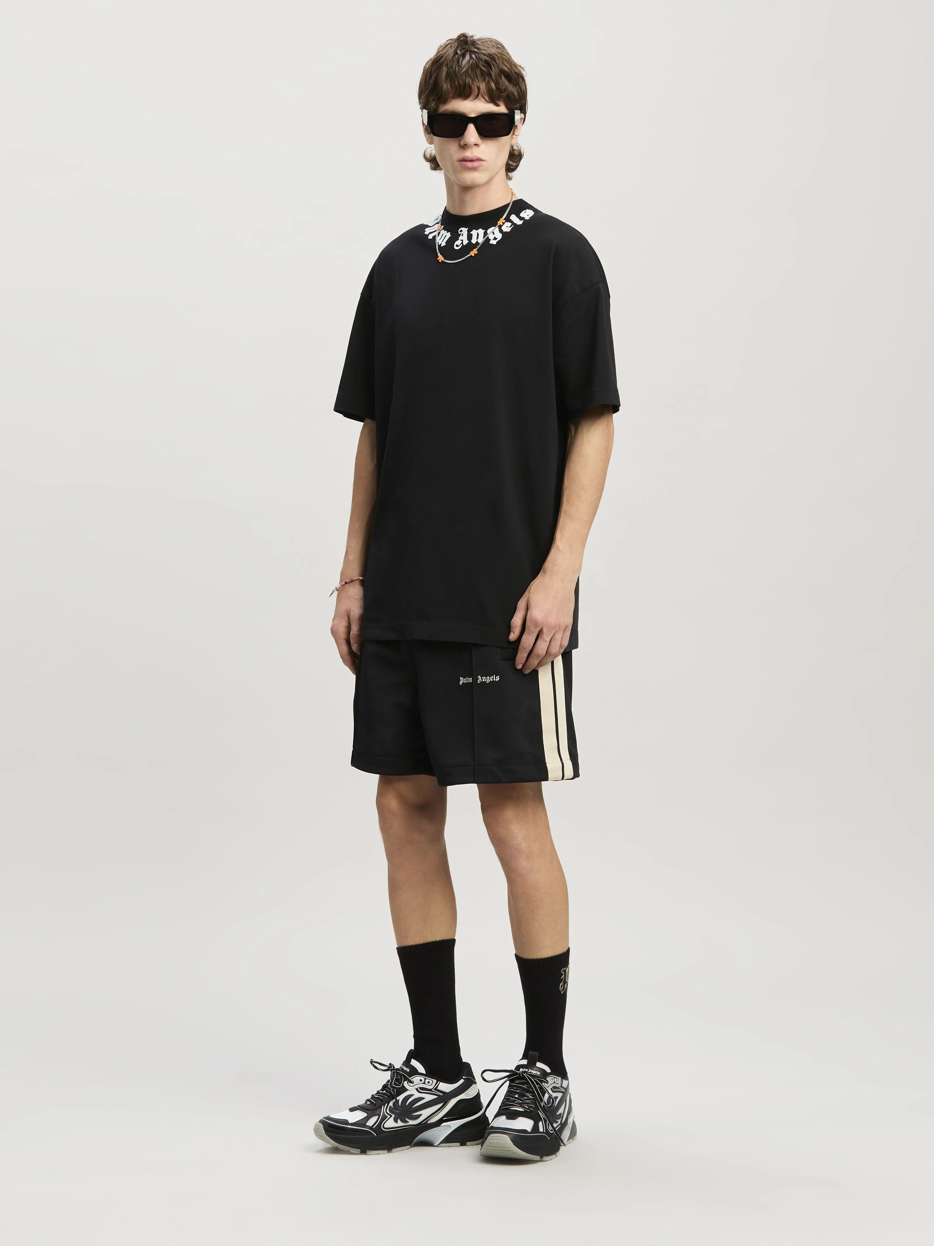 CLASSIC LOGO TRACK SHORTS BLACK OFF WHIT
