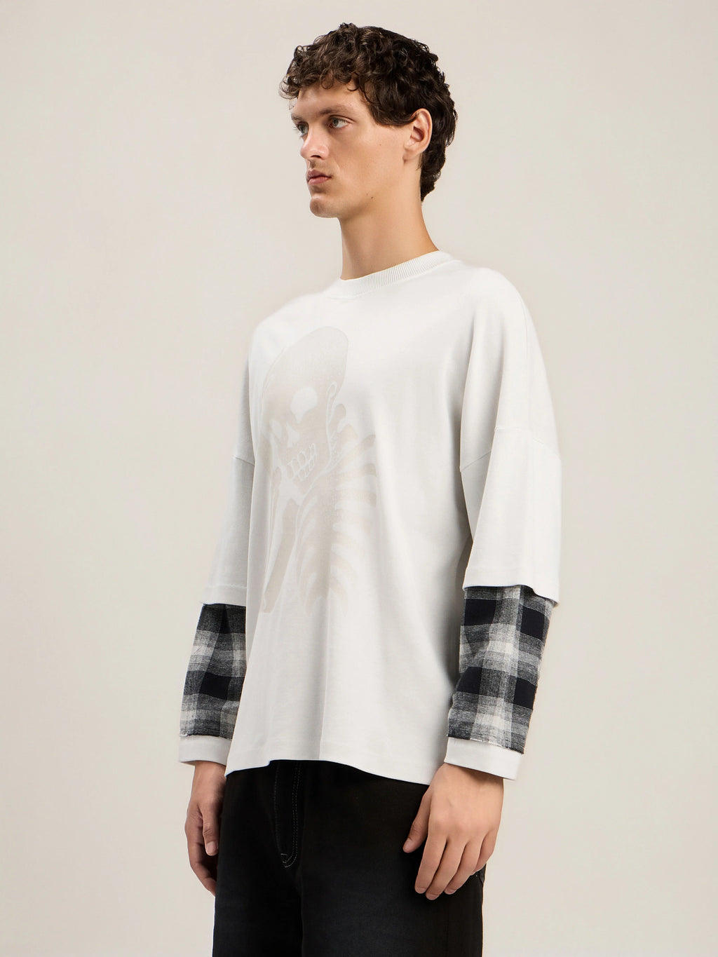 Skull Double Long-Sleeved Shirt