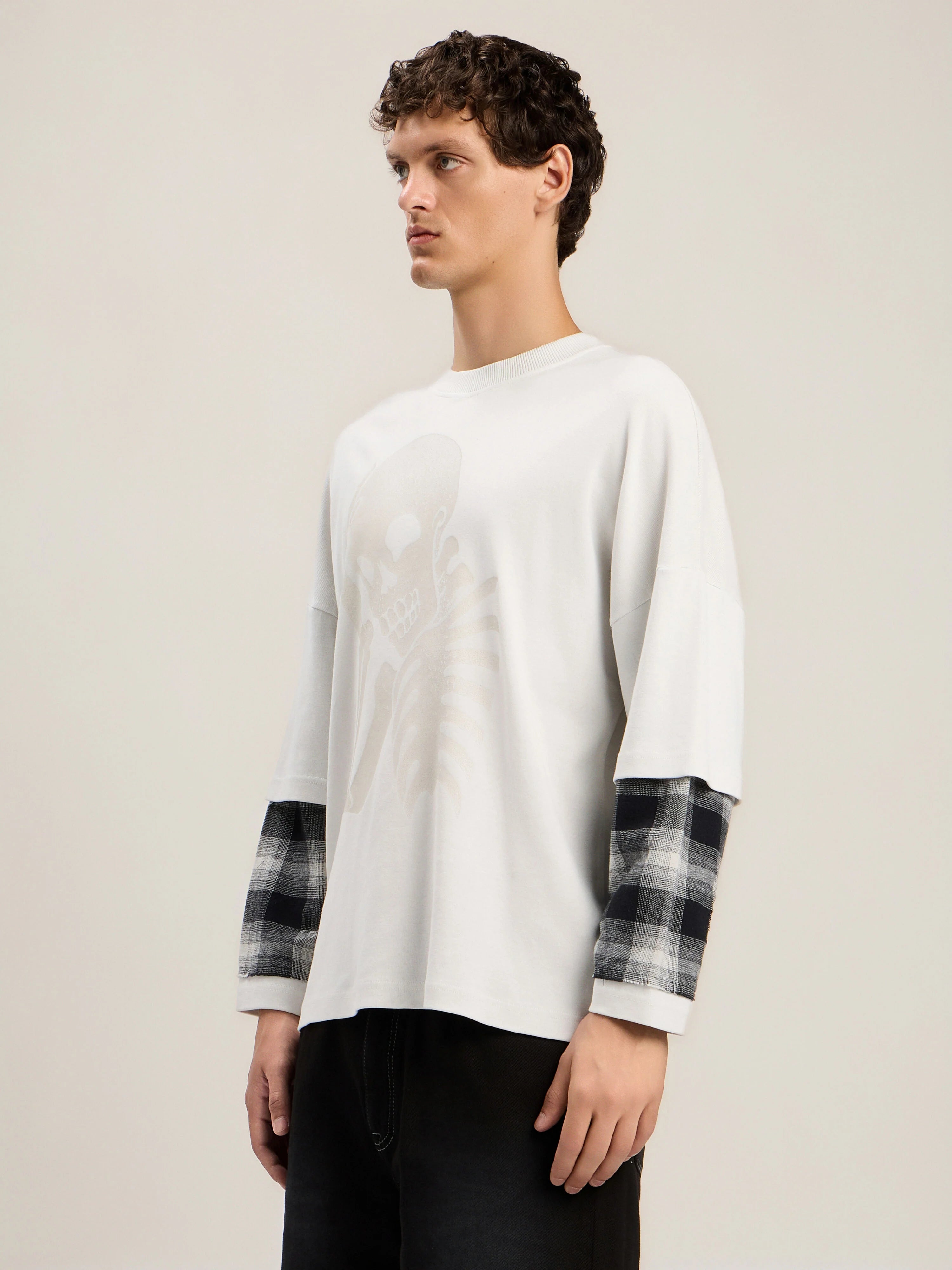Skull Double Long-Sleeved Shirt