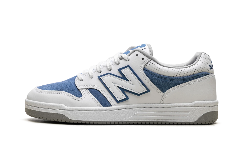 480 "White Royal Blue Suede" BB480LRB