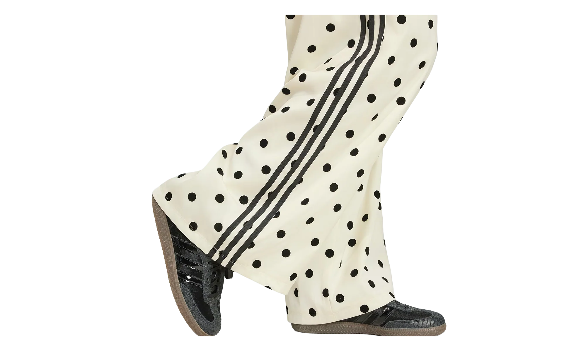 Satin Polka Dots Wide Leg Pants WMNS "Off White" KV1168