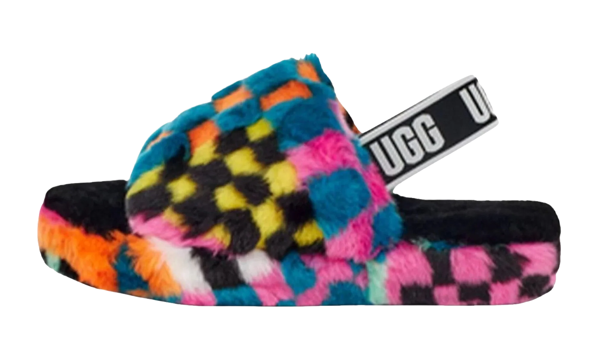 Fluff Yeah Slide Checks Sandal GS "Black / Multicolor" 1130390K BLKM