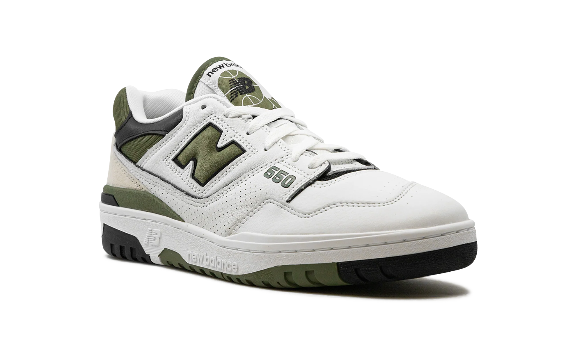 550 "White / Dark Olivine" BB550DOB