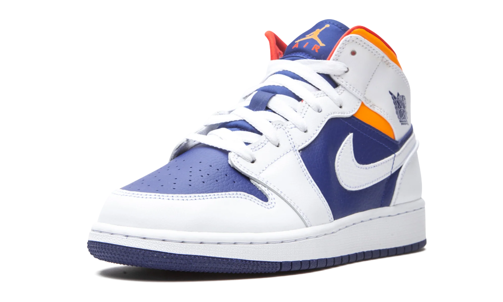Air Jordan 1 Mid GS "White Deep Royal Blue" 554725 131