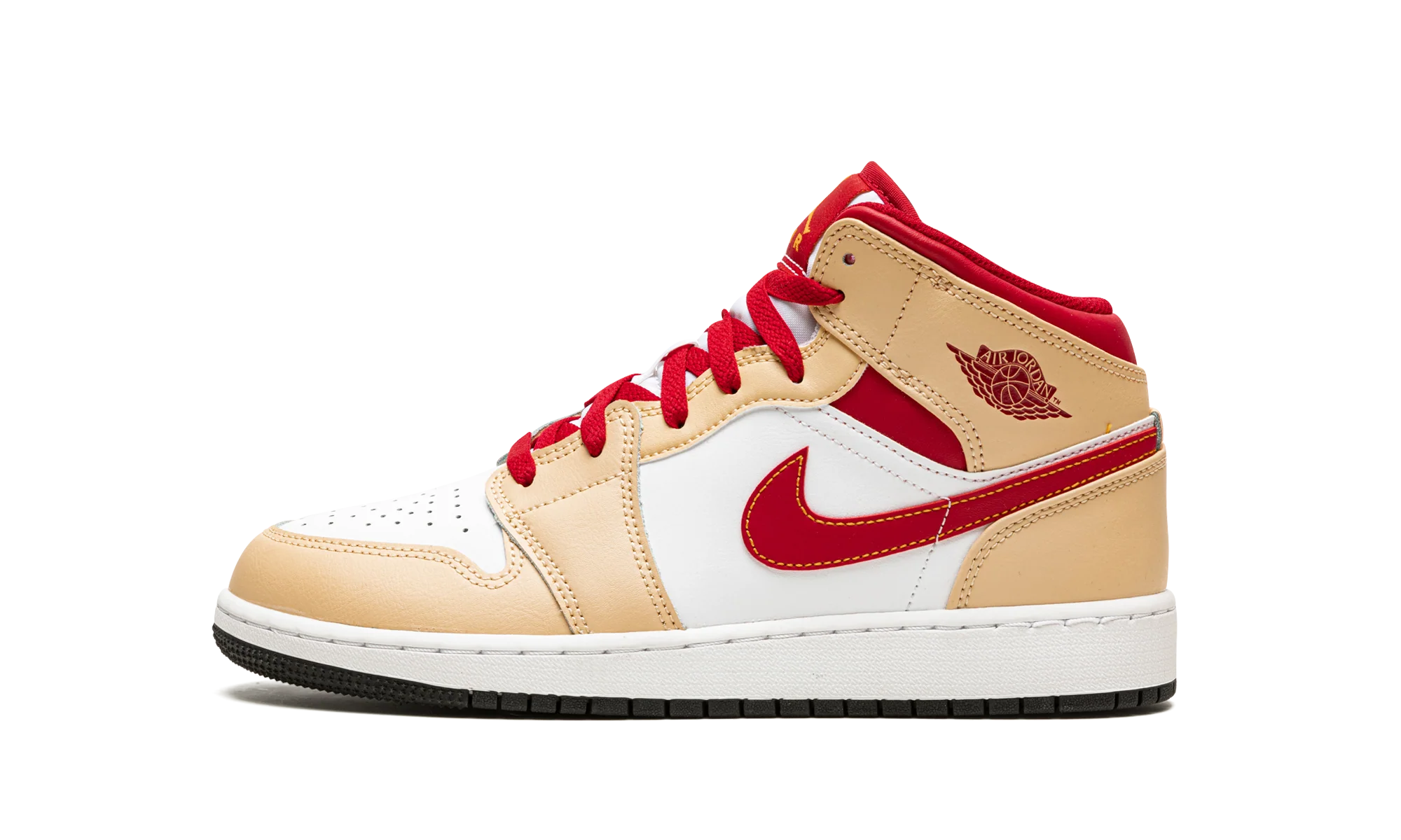 Air Jordan 1 Mid GS "Beige / Red" 554725 201
