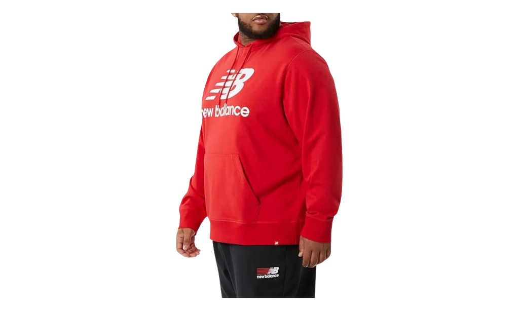 NB Essentials Stacked Logo Pullover Hoodie ""Team Red Inline"" MT03558 RED