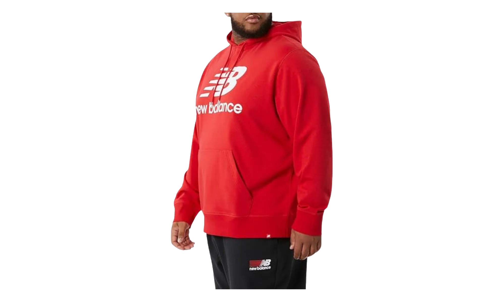 NB Essentials Stacked Logo Pullover Hoodie ""Team Red Inline"" MT03558 RED