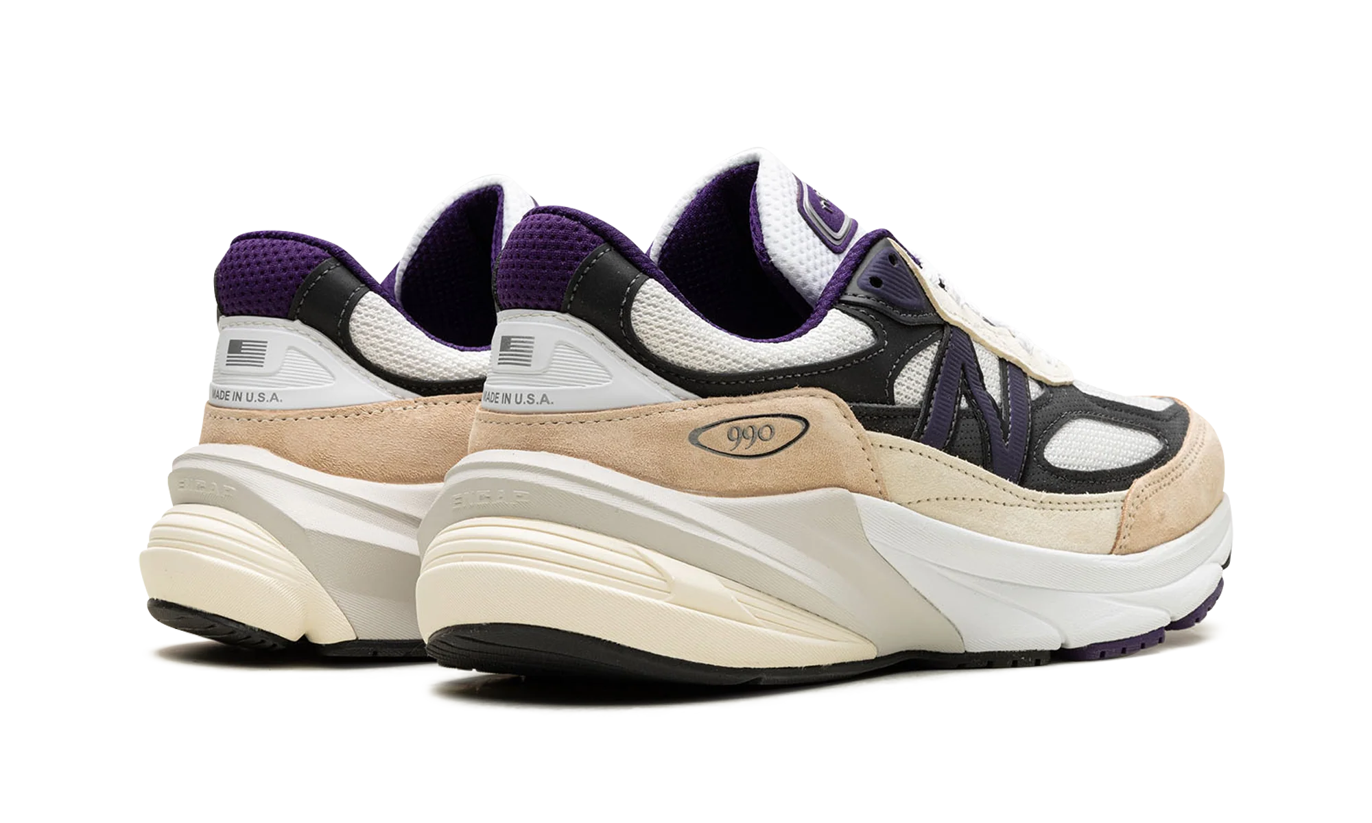 990v6 "Made In USA - Teddy Santis White Black Plum" U990WB6