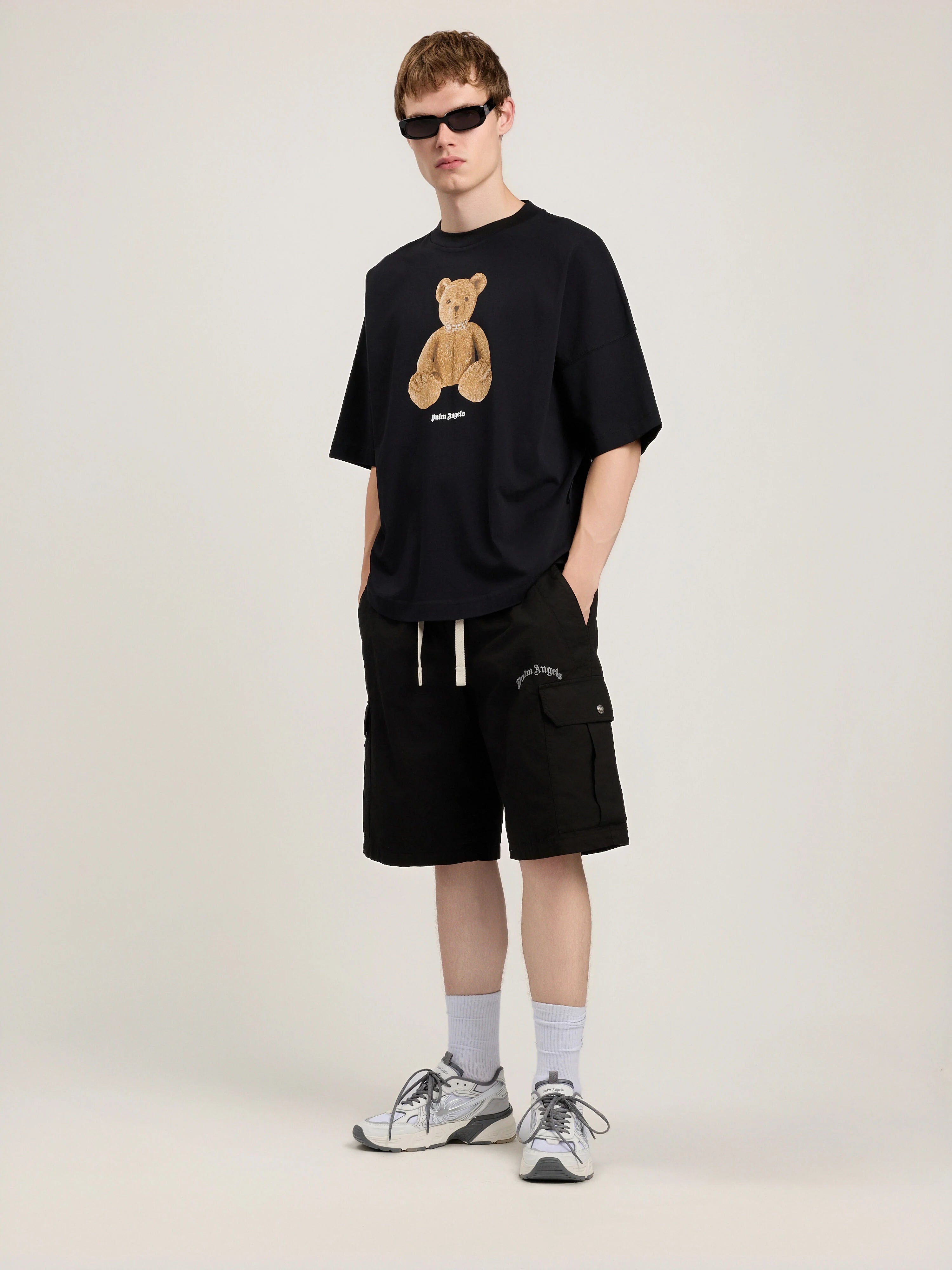 Curved Logo Loose Cargo Shorts