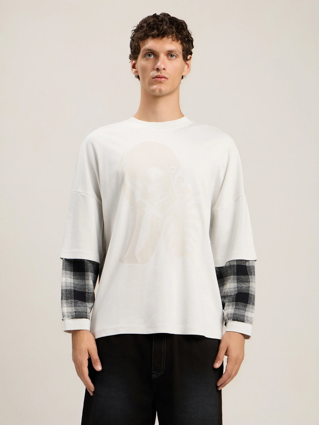 Skull Double Long-Sleeved Shirt