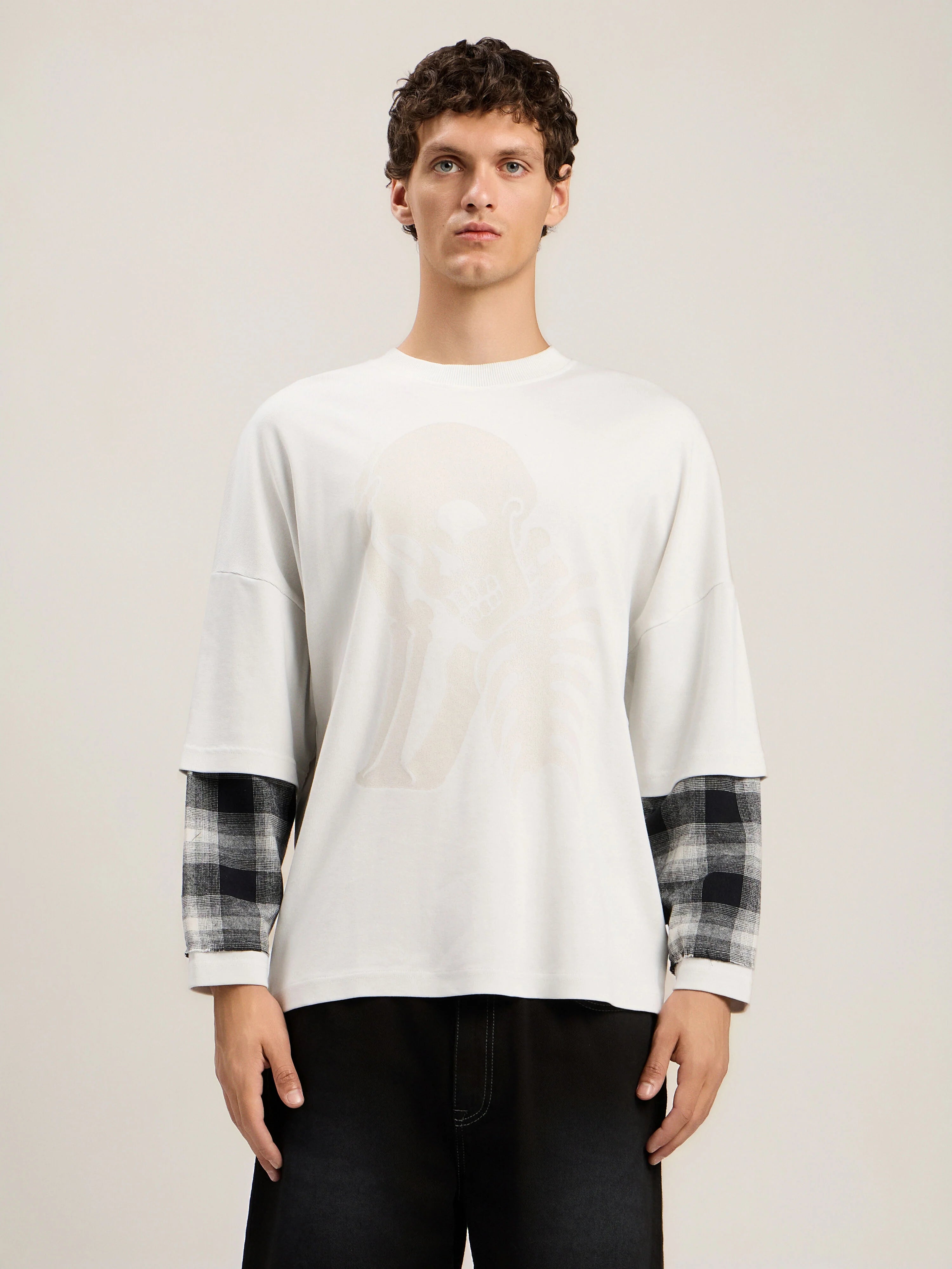 Skull Double Long-Sleeved Shirt