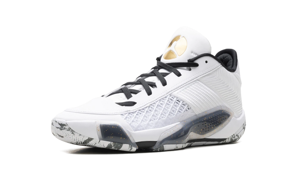 Jordan 38 Low "White Metallic Gold Black" FD2326 107