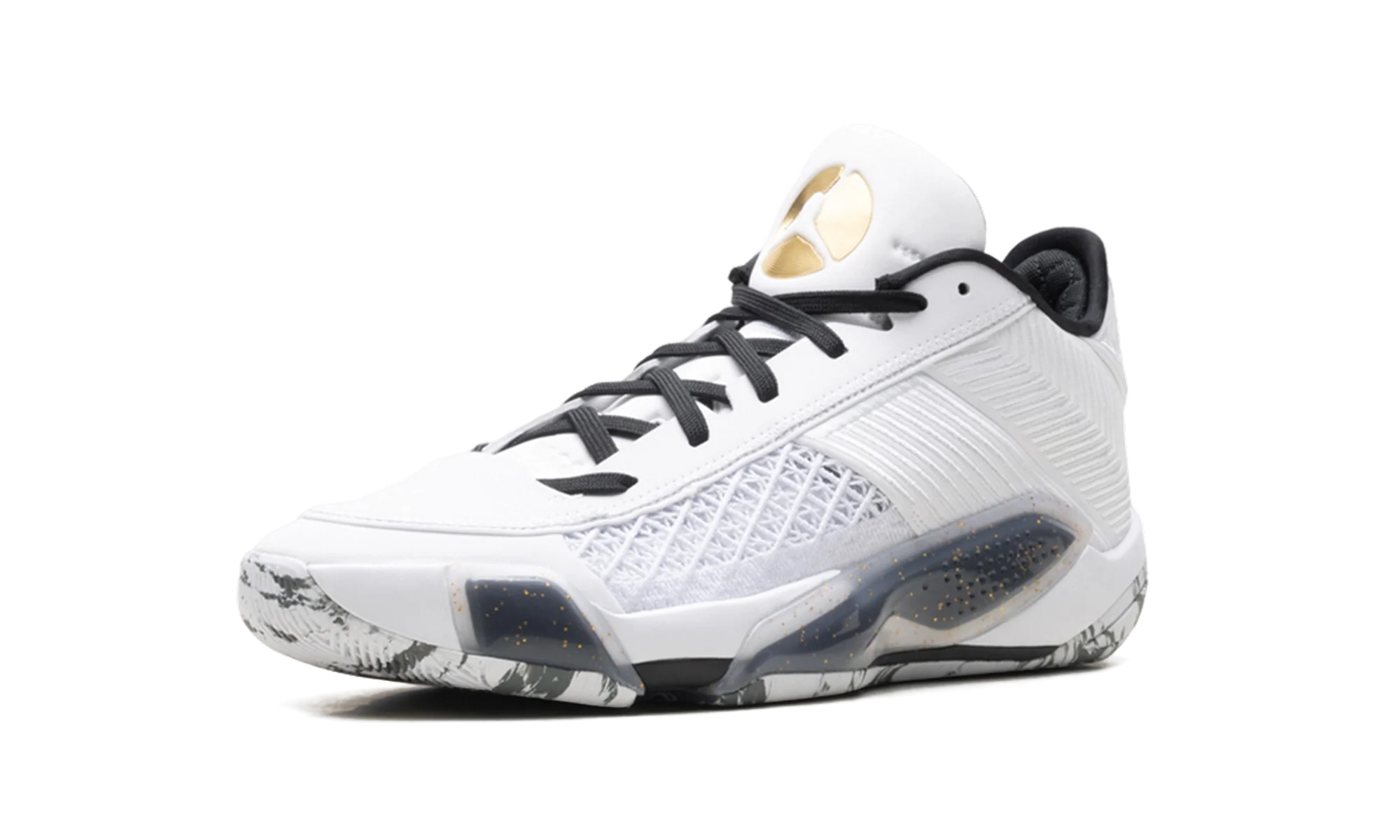 Jordan 38 Low "White Metallic Gold Black" FD2326 107